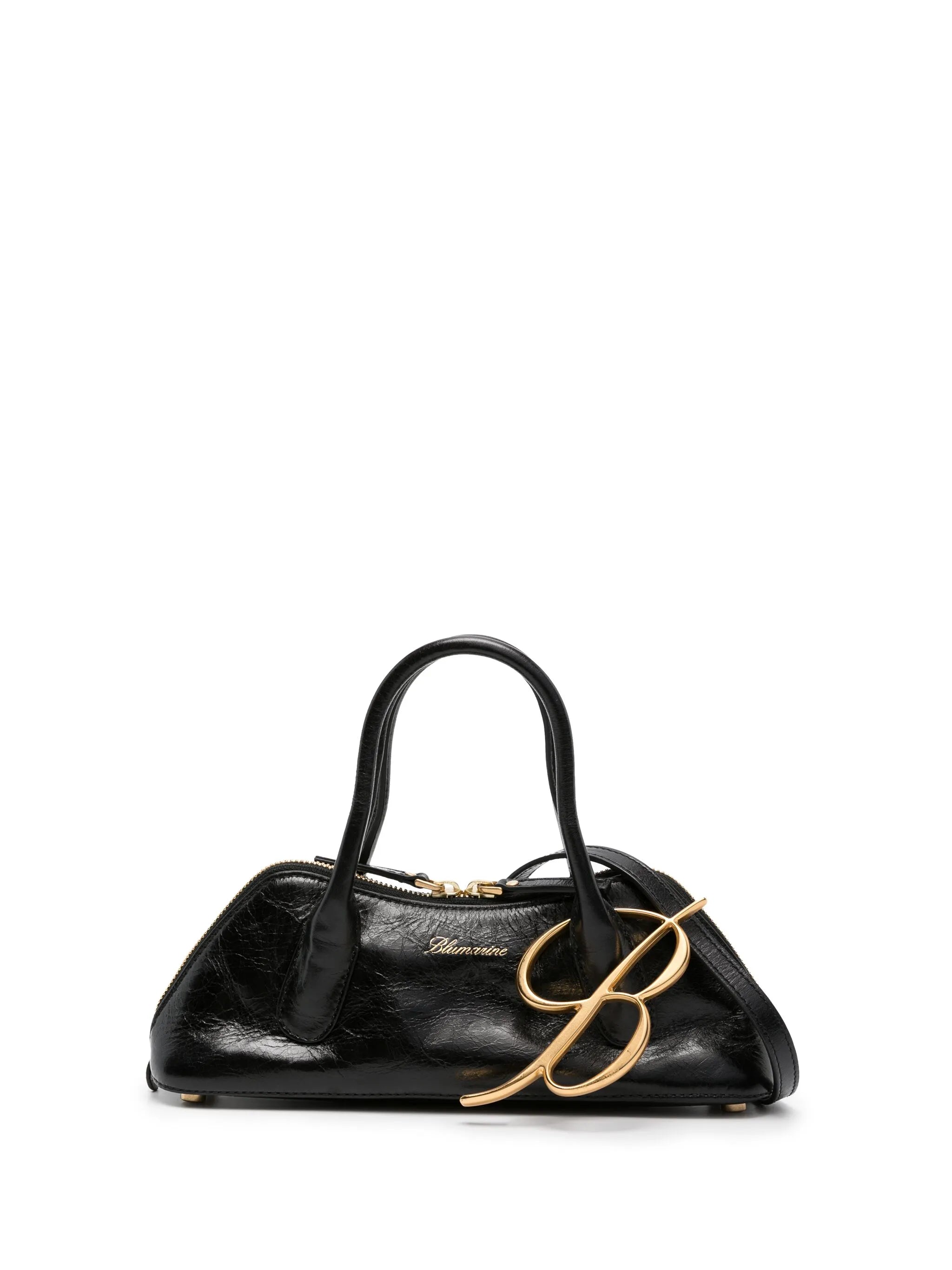 logo-plaque leather tote bag