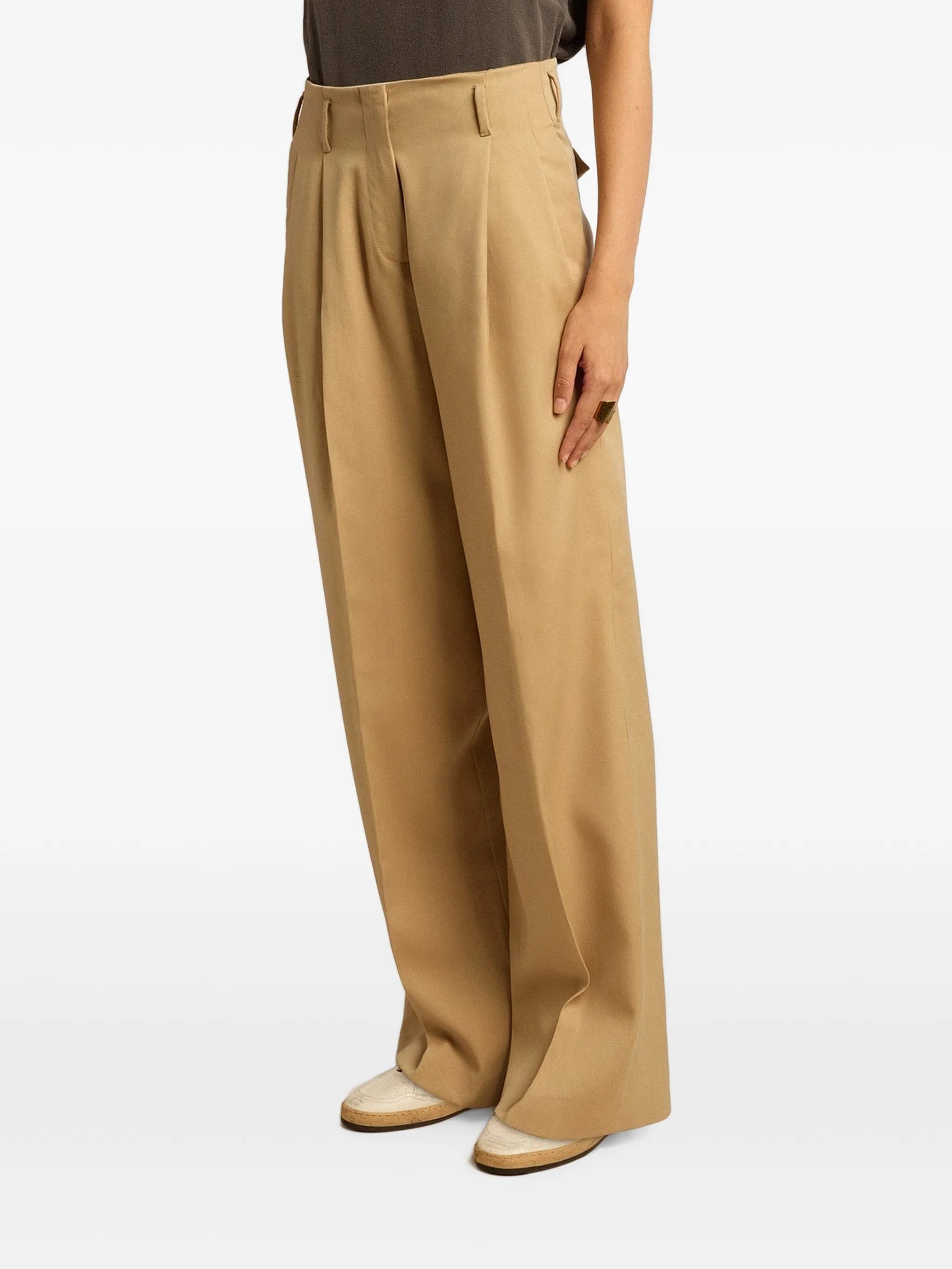 high-waisted wide-leg trousers