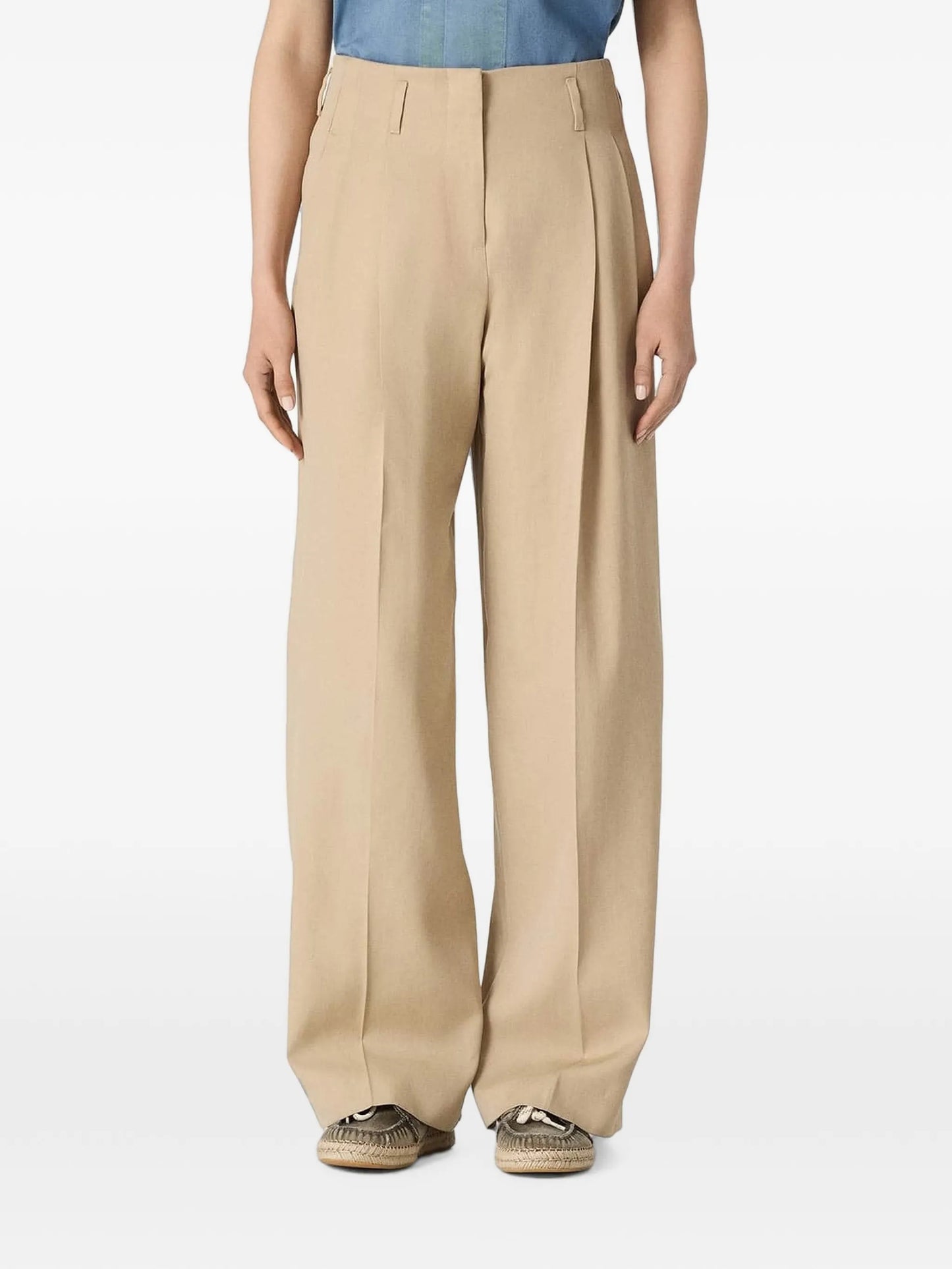 high-waisted wide-leg trousers