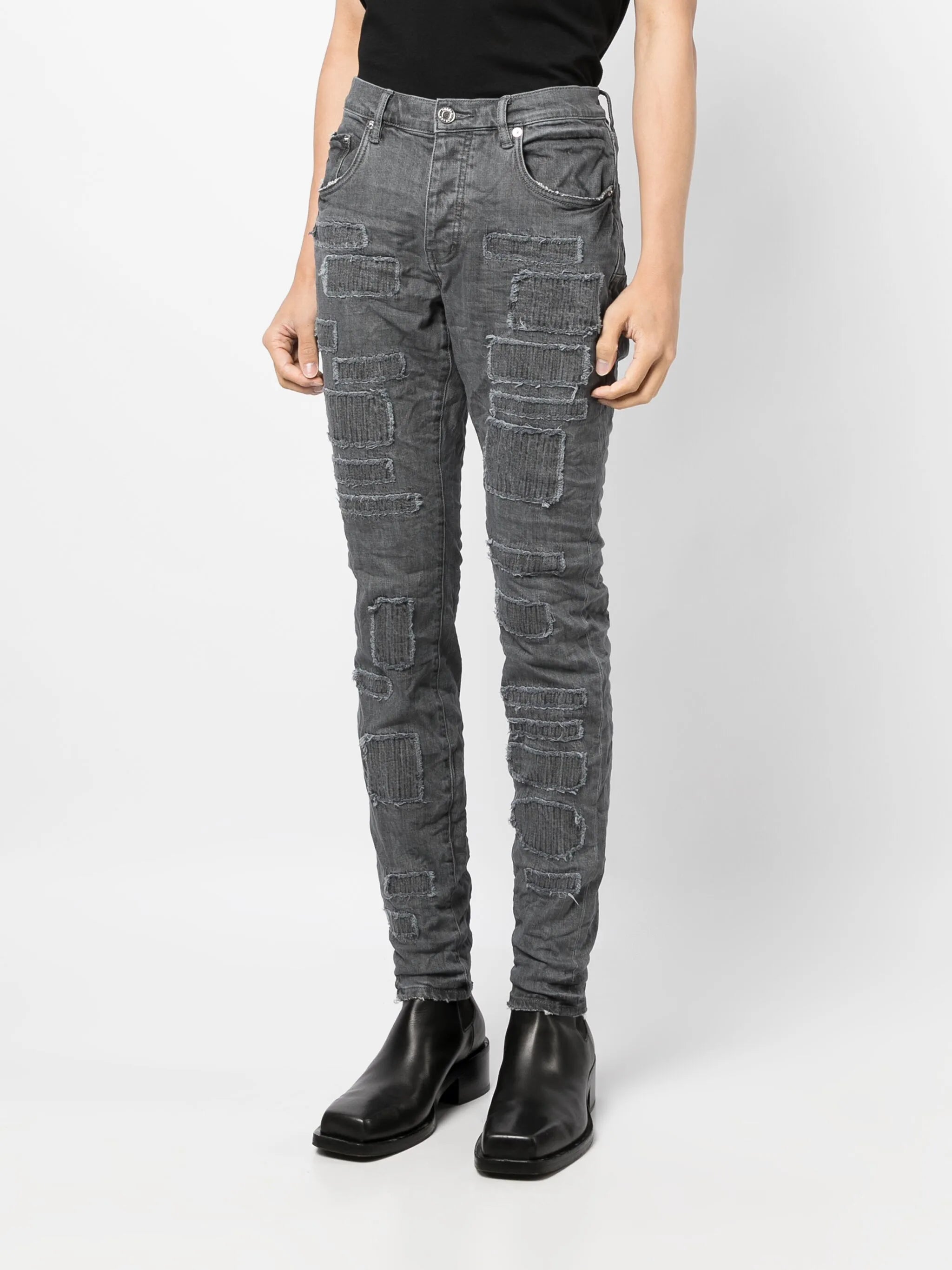 patchwork-detail denim jeans