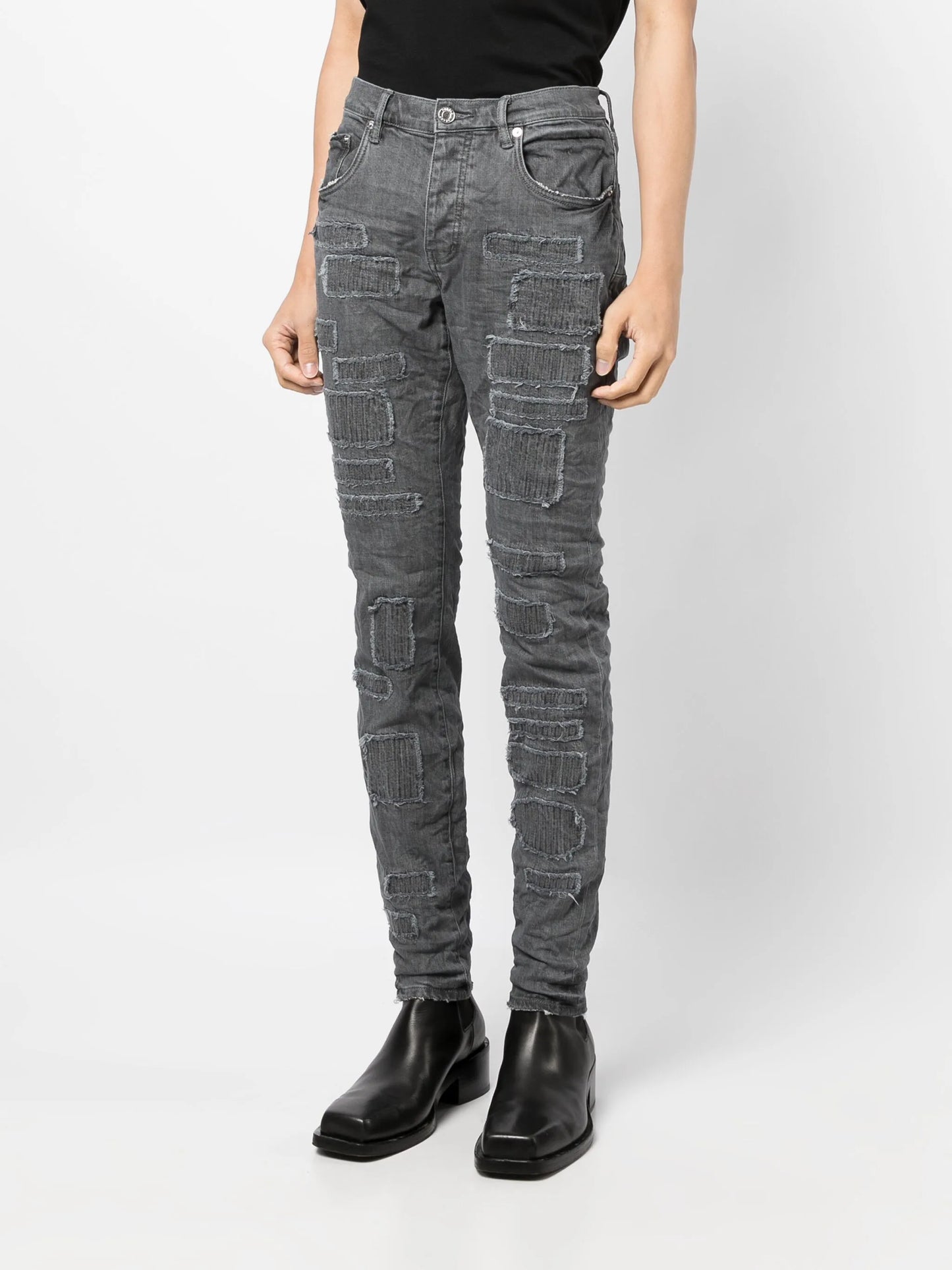 patchwork-detail denim jeans