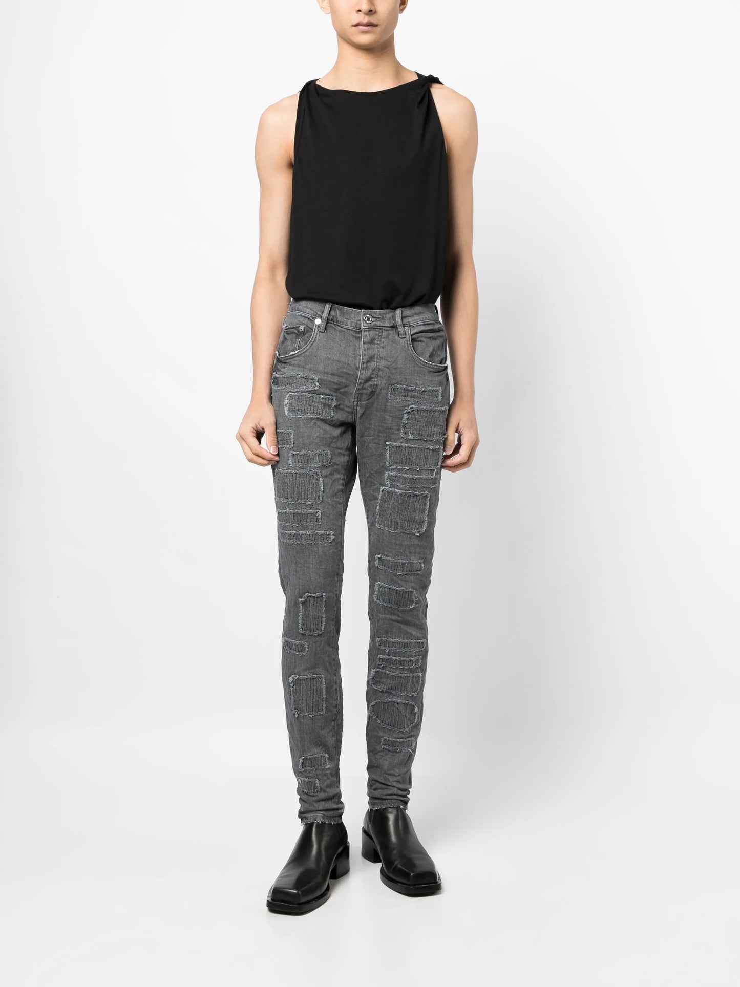 patchwork-detail denim jeans