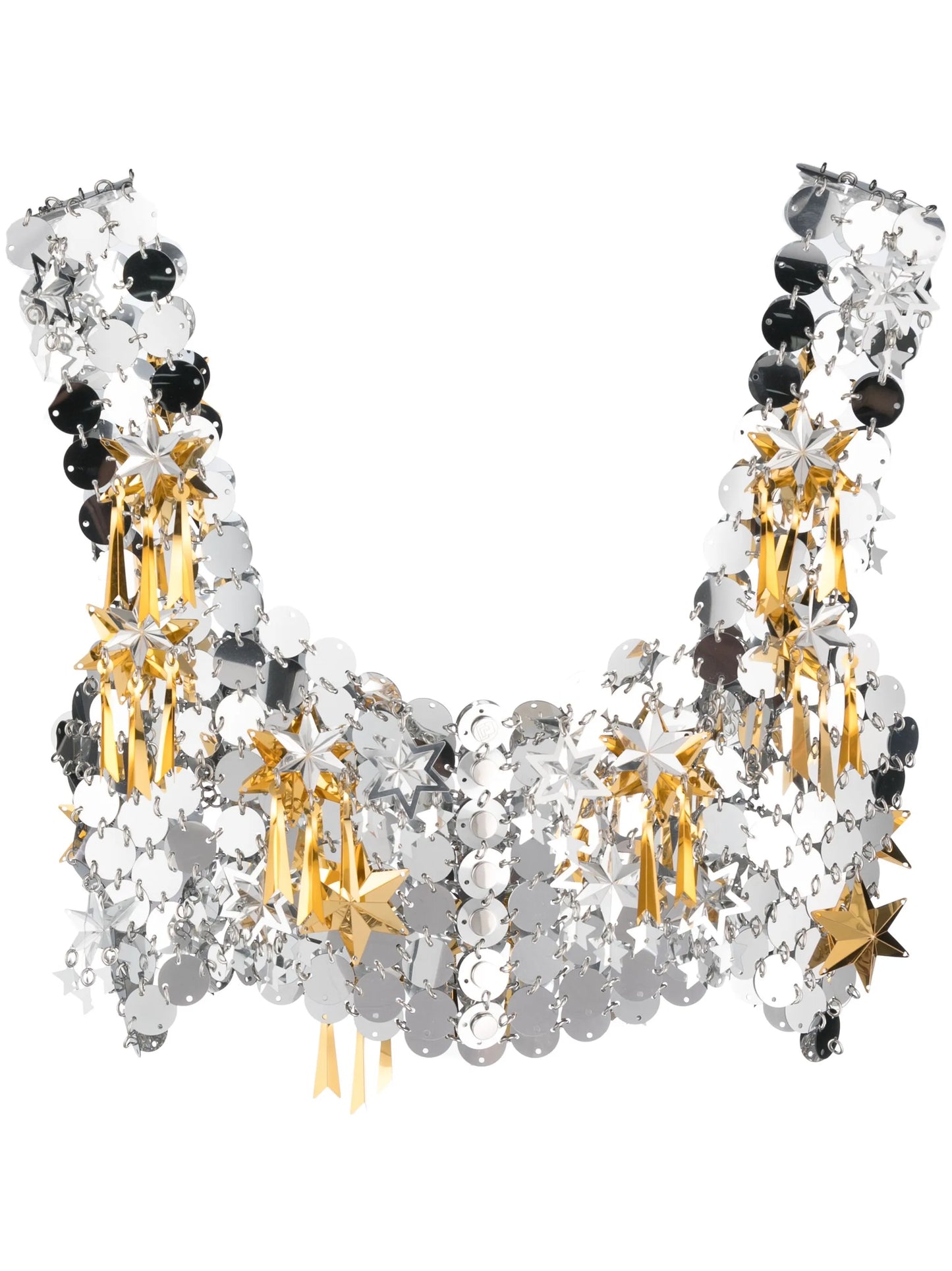 star-pendants mirrored-discs crop top