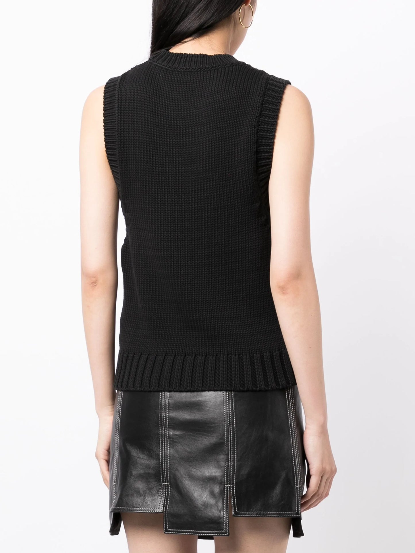 logo intarsia-knit round-neck top