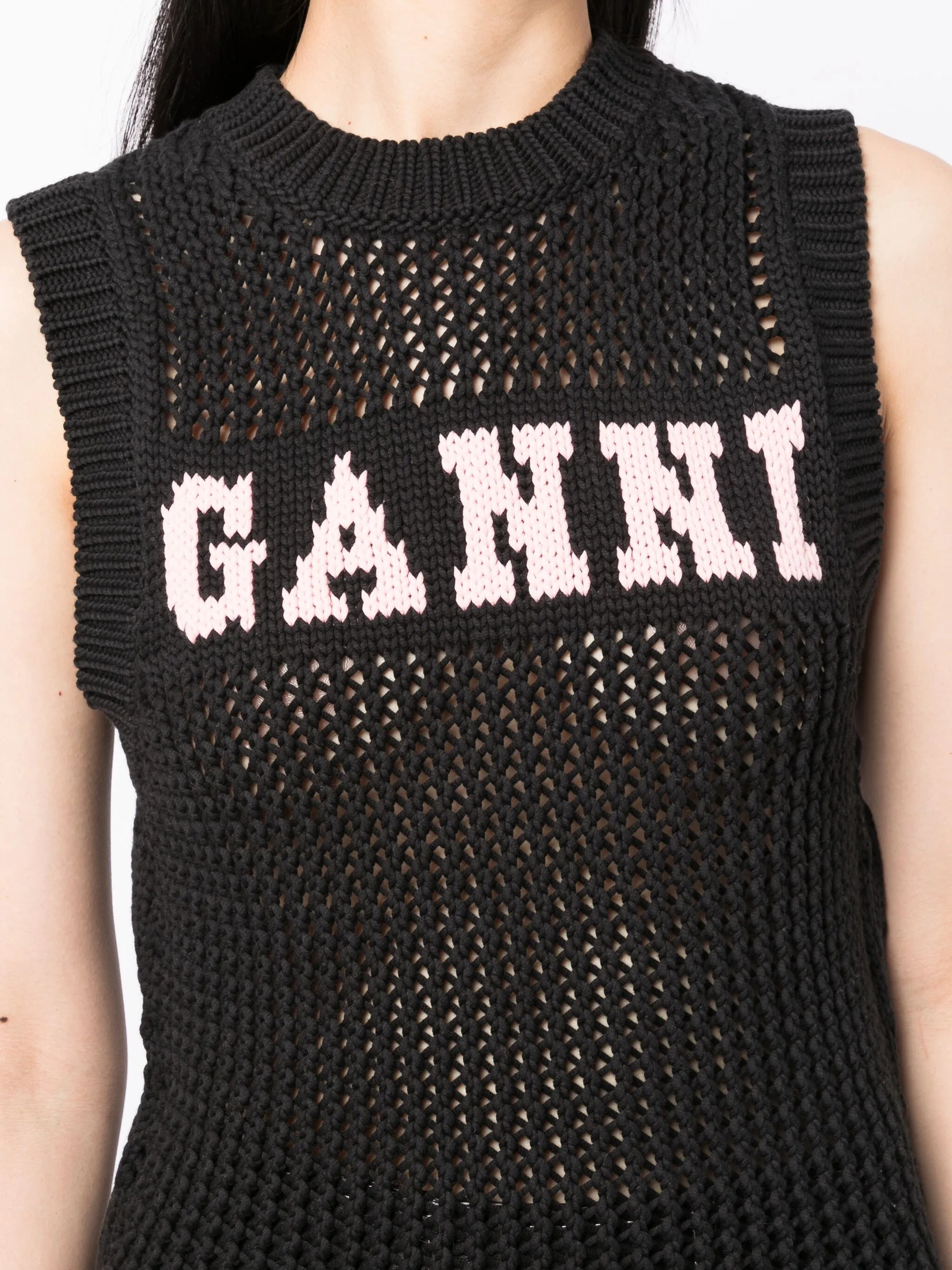 logo intarsia-knit round-neck top