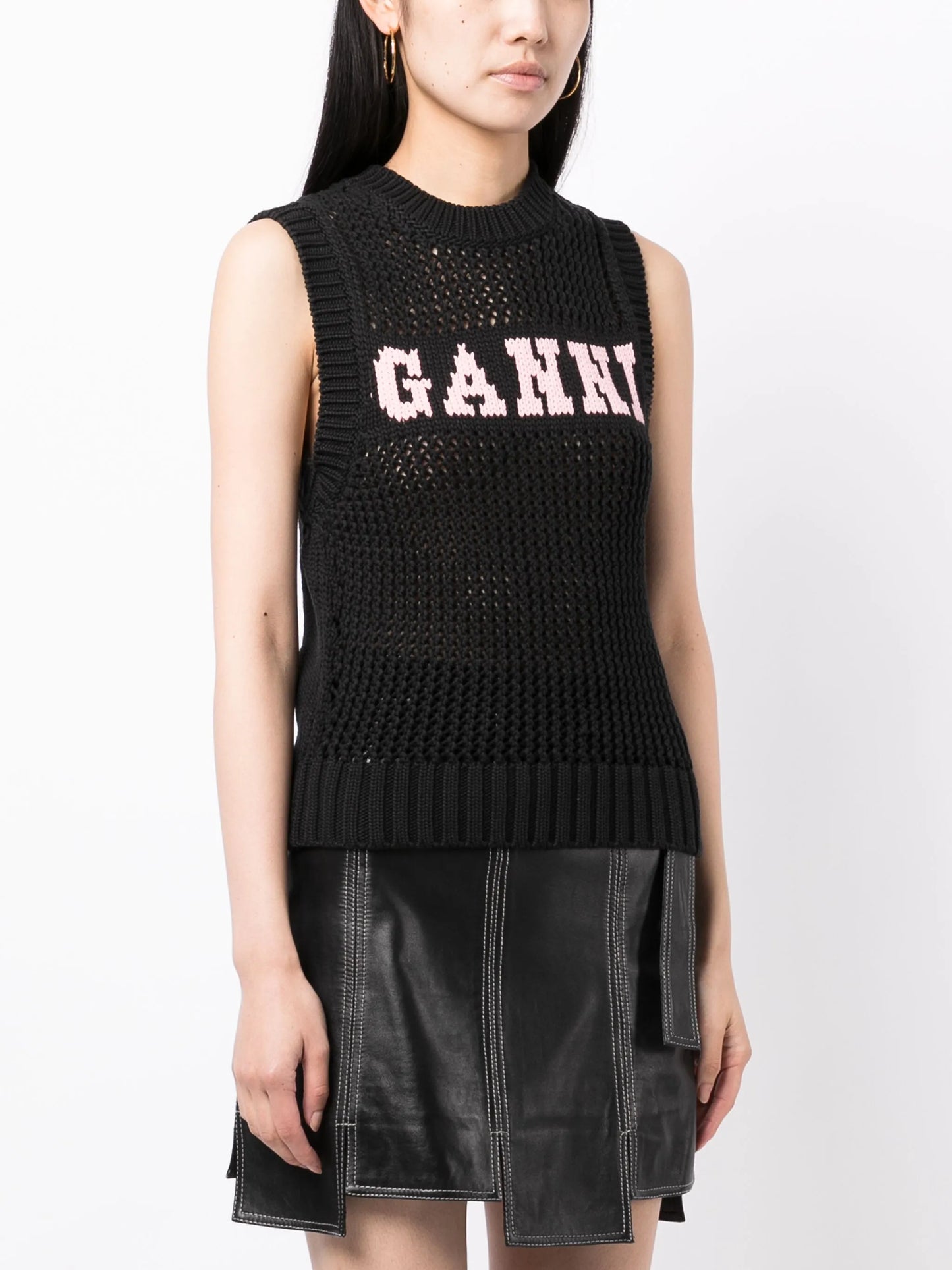 logo intarsia-knit round-neck top