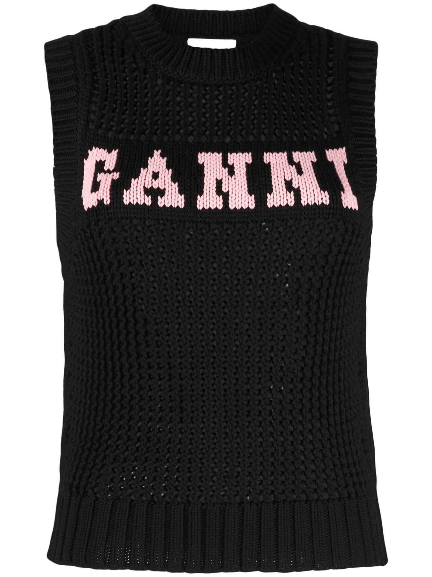 logo intarsia-knit round-neck top