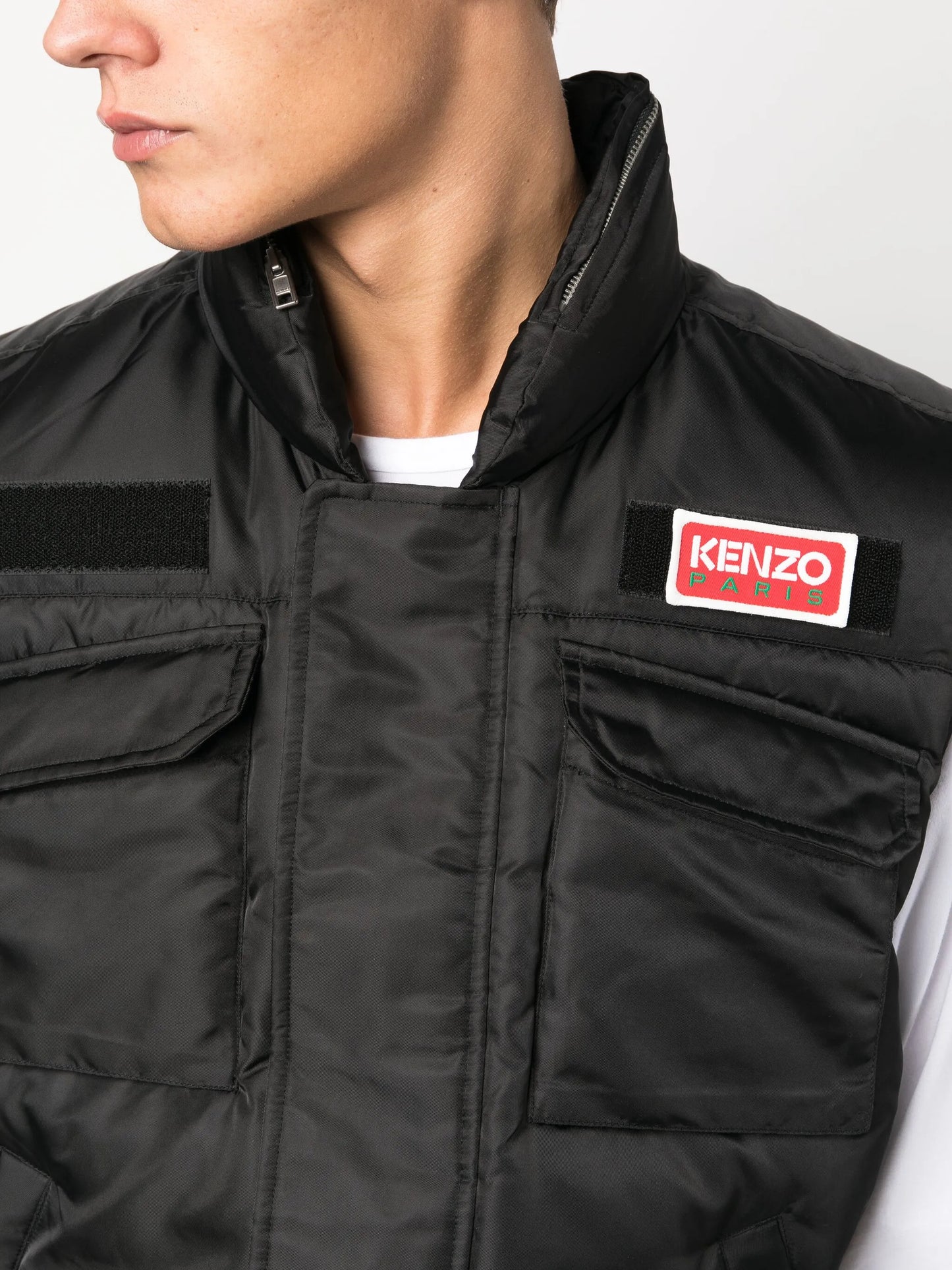 logo-patch padded gilet