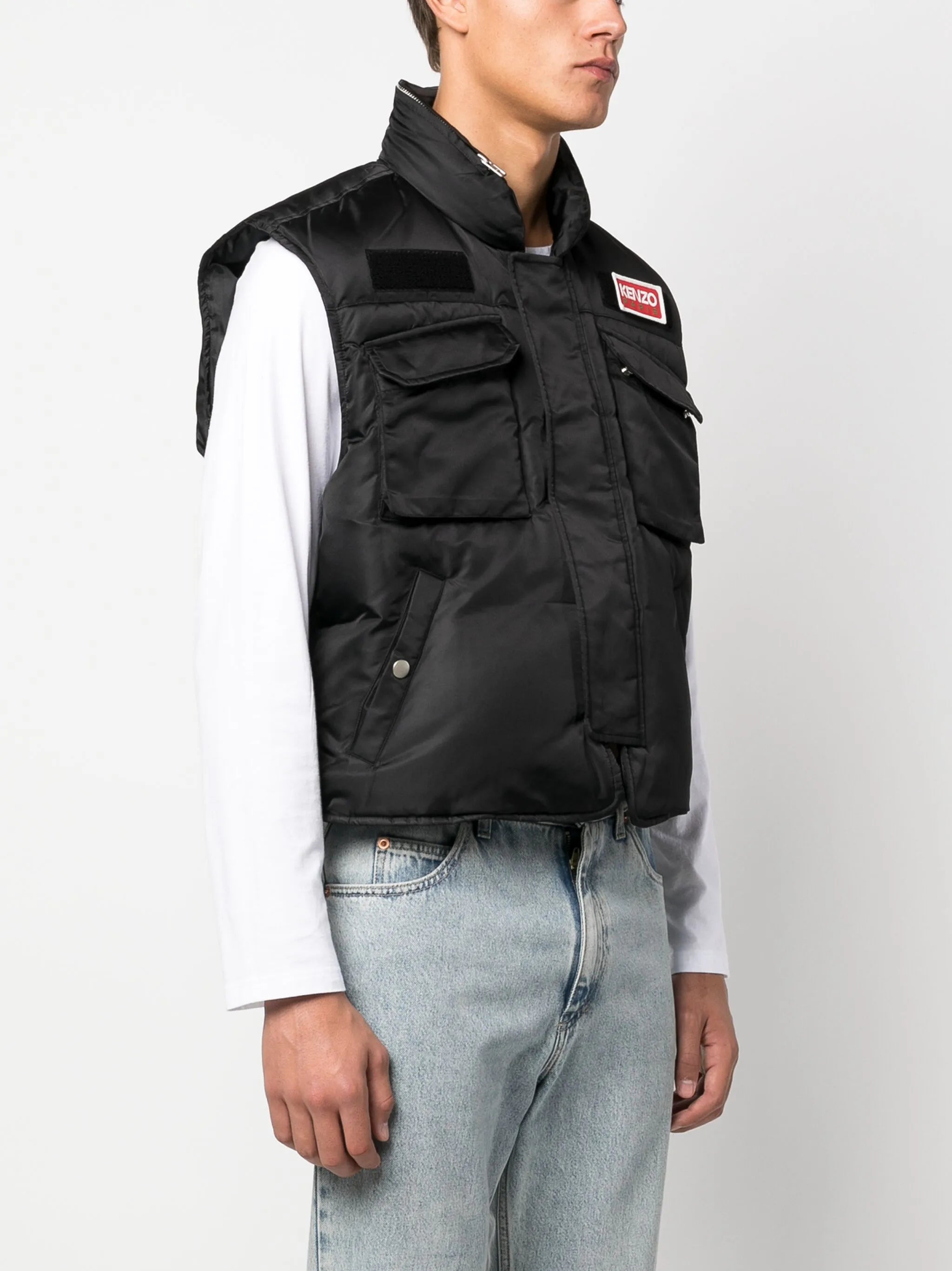 logo-patch padded gilet