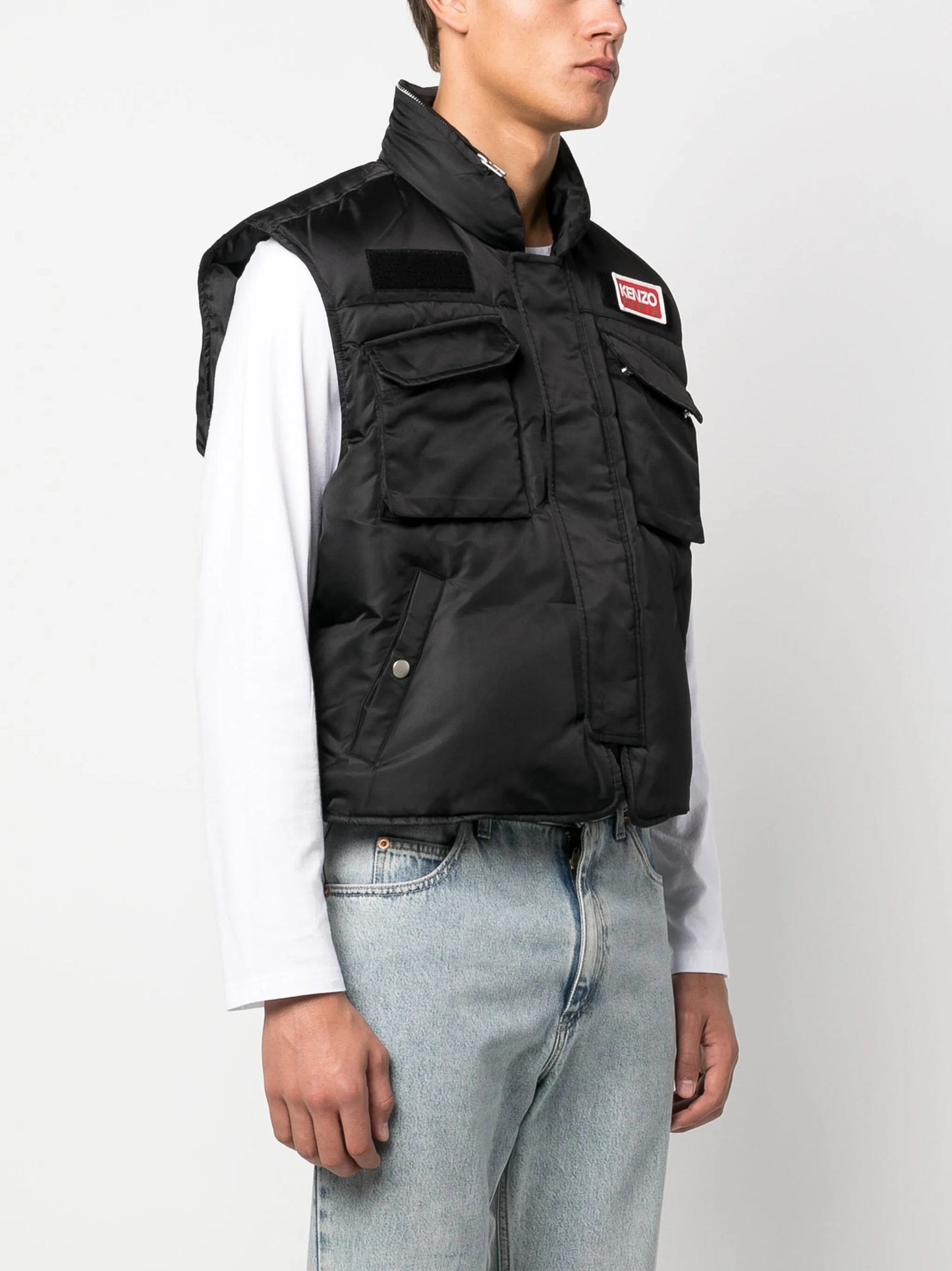 logo-patch padded gilet