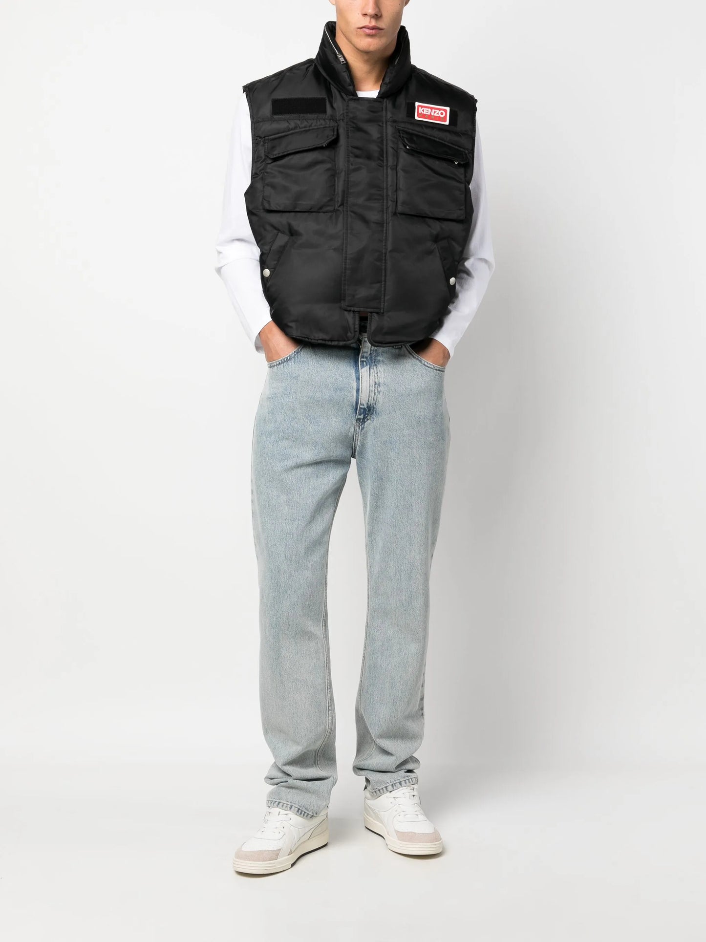 logo-patch padded gilet