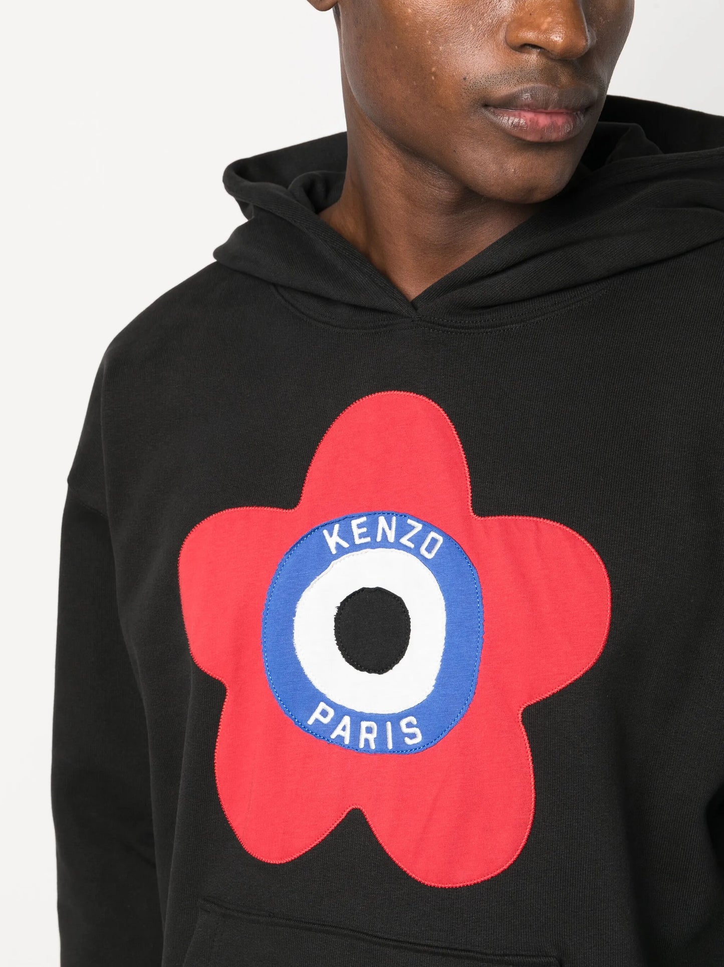floral-patch hoodie