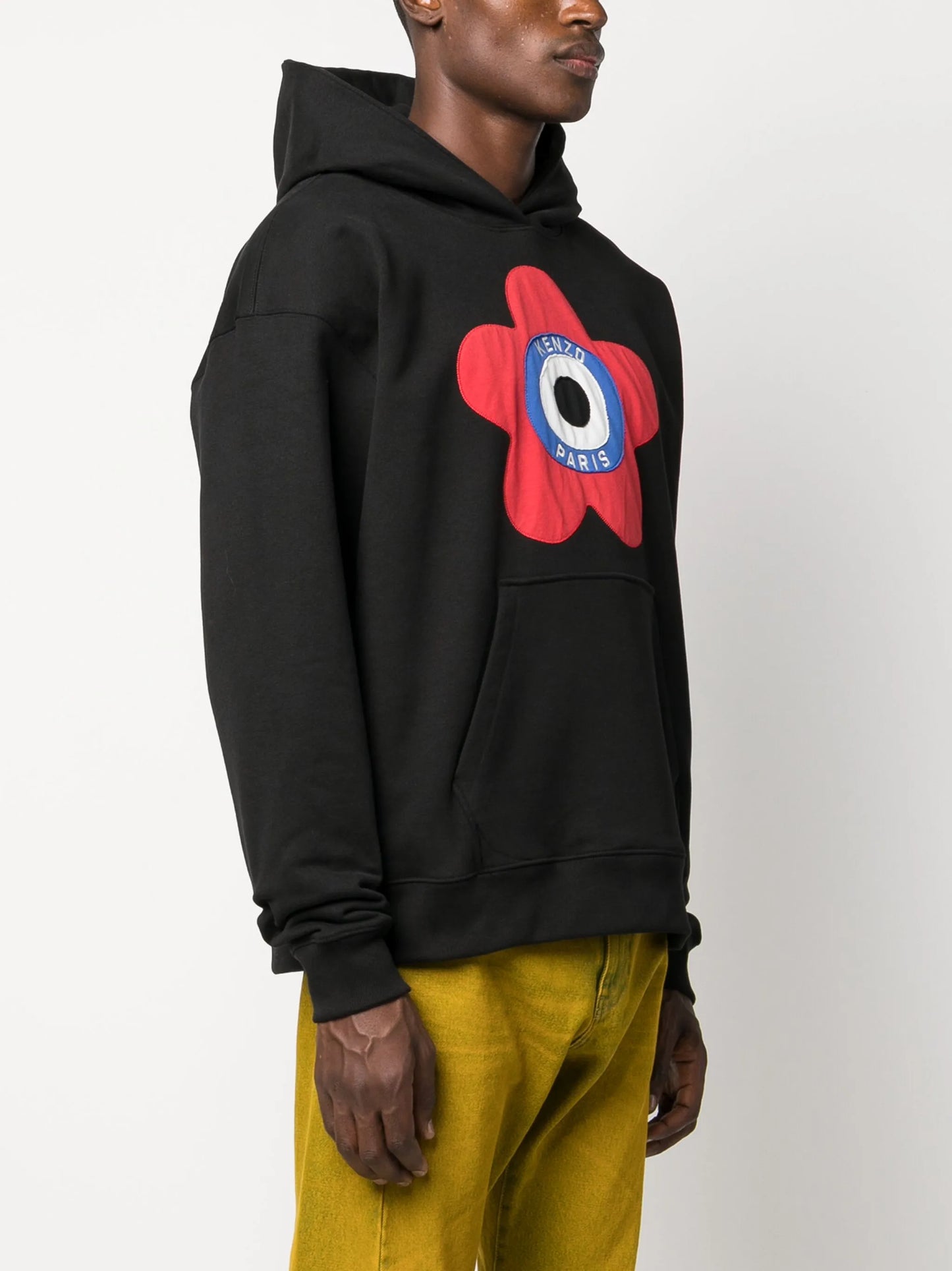 floral-patch hoodie
