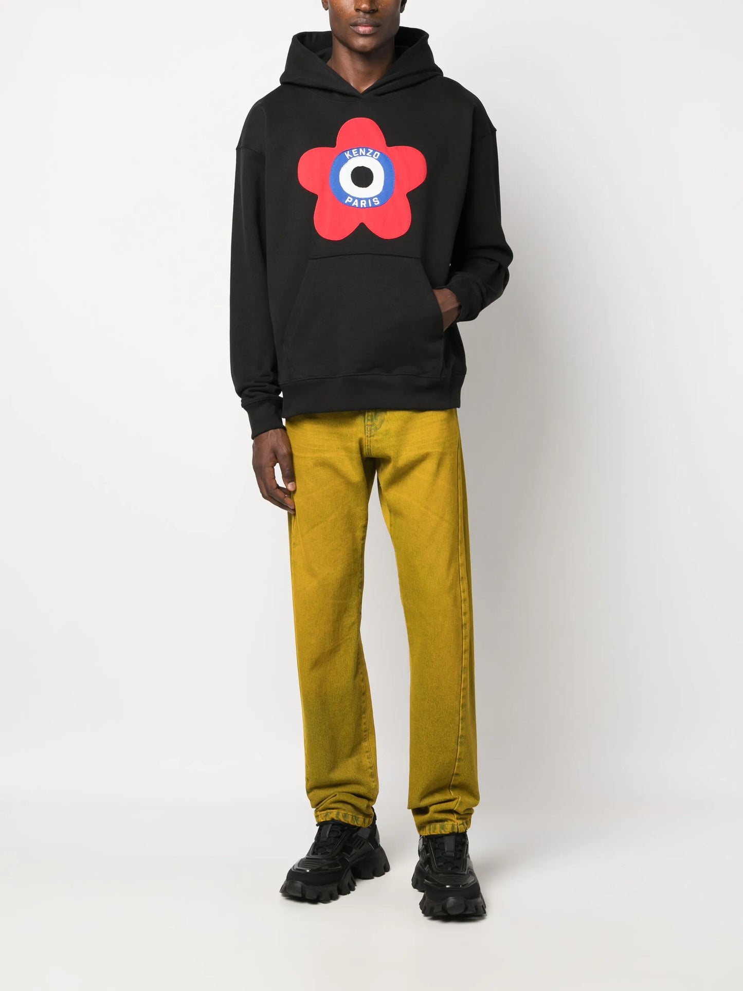 floral-patch hoodie