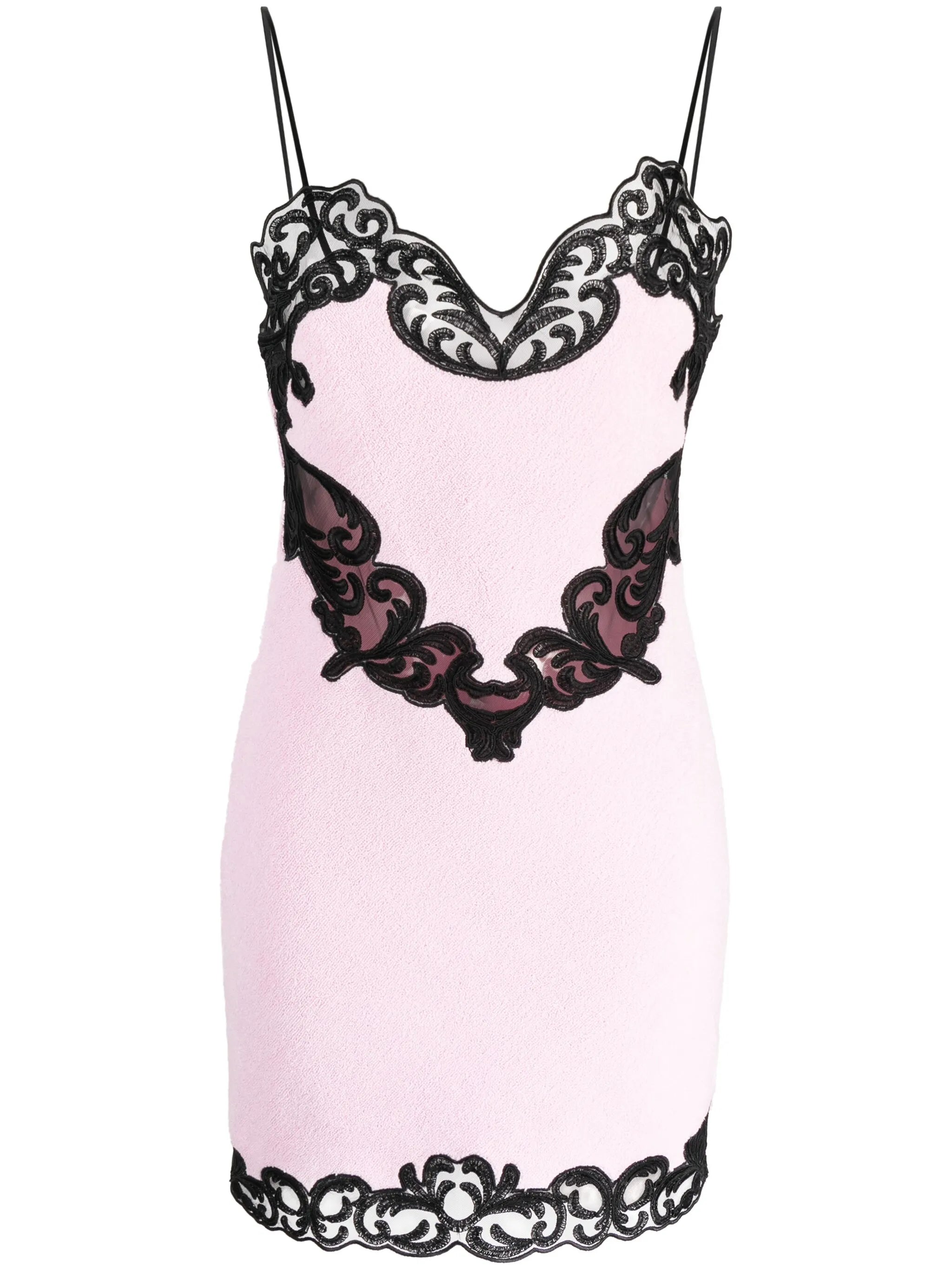 Cami lace-detailing minidress