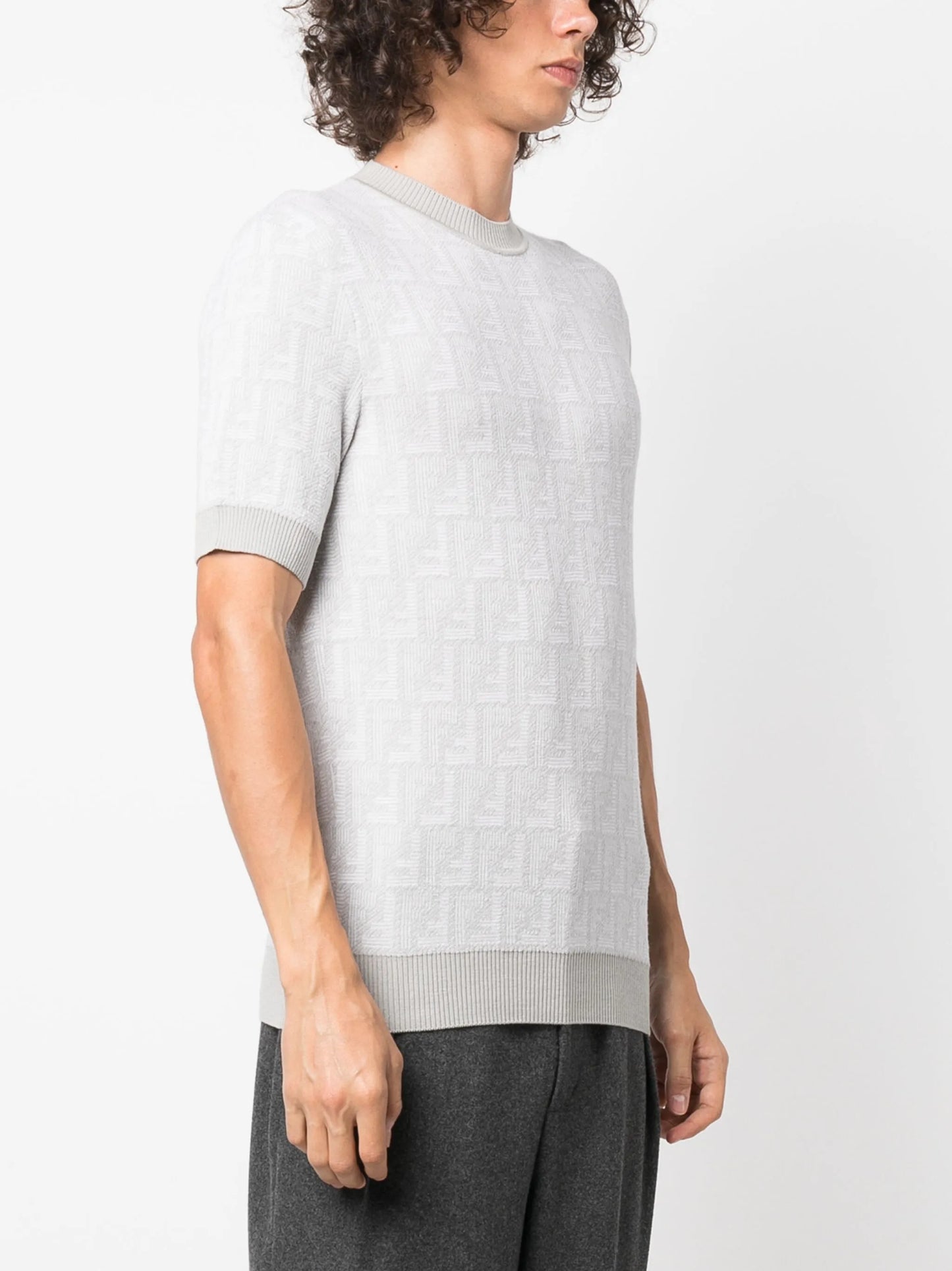 Fendi Shadow-intarsia knit T-shirt