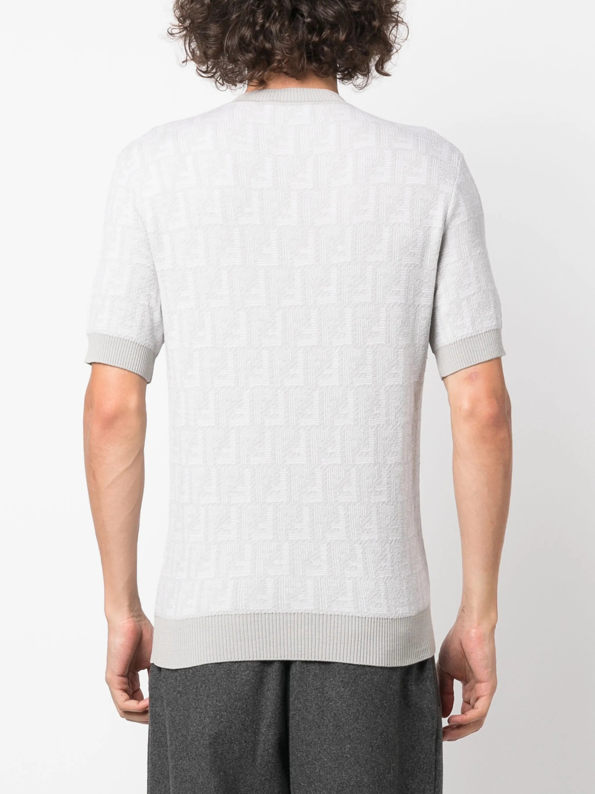 Fendi Shadow-intarsia knit T-shirt