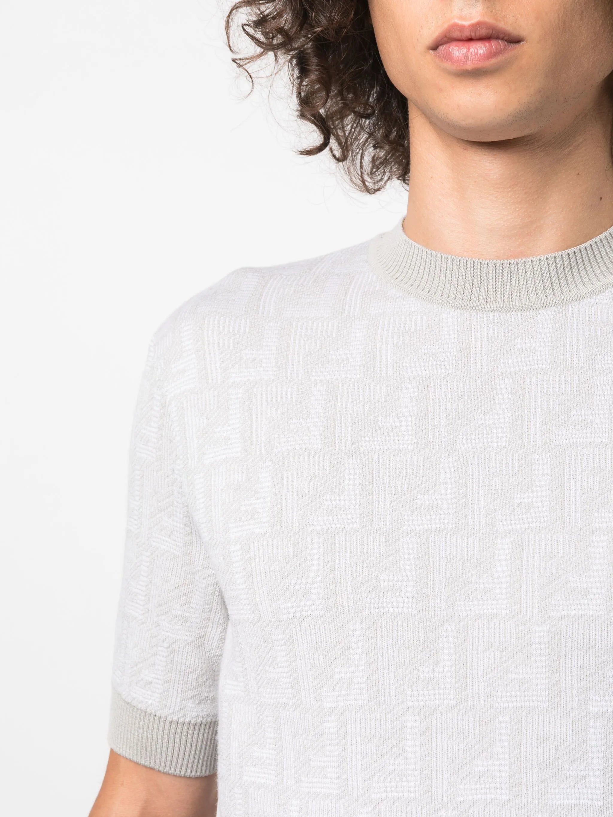 Fendi Shadow-intarsia knit T-shirt