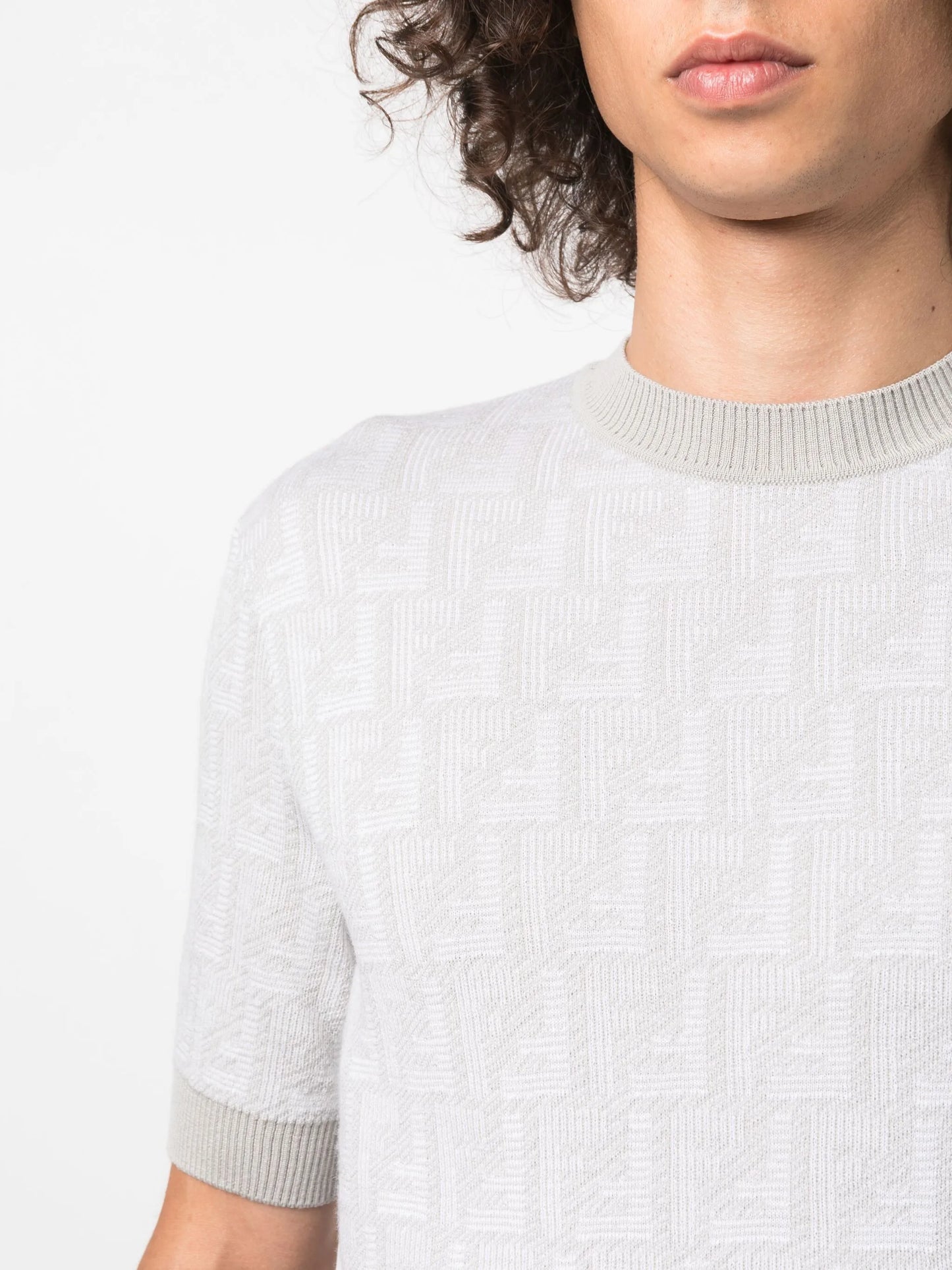Fendi Shadow-intarsia knit T-shirt
