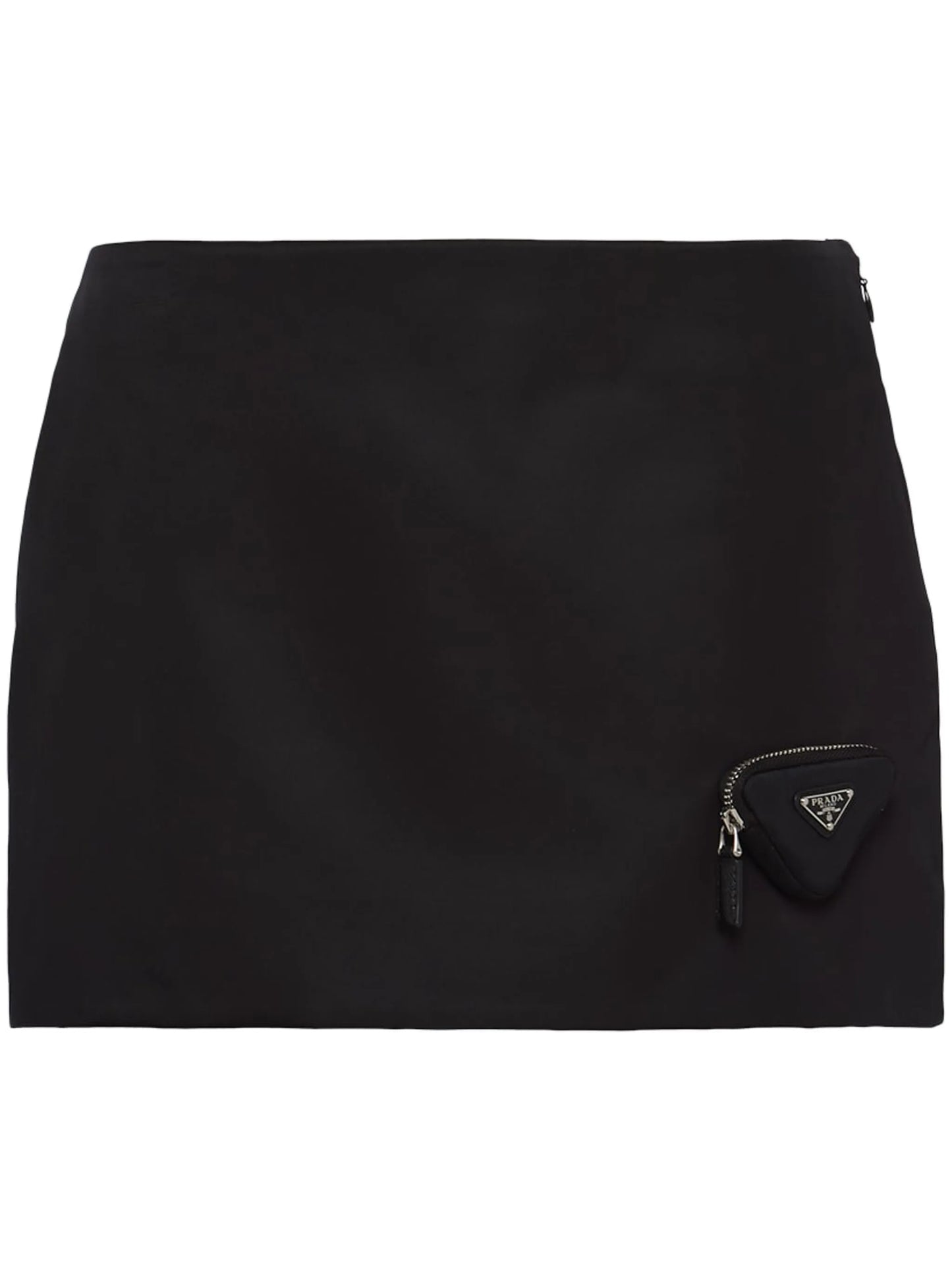 Re-Nylon pouch-embellished mini skirt