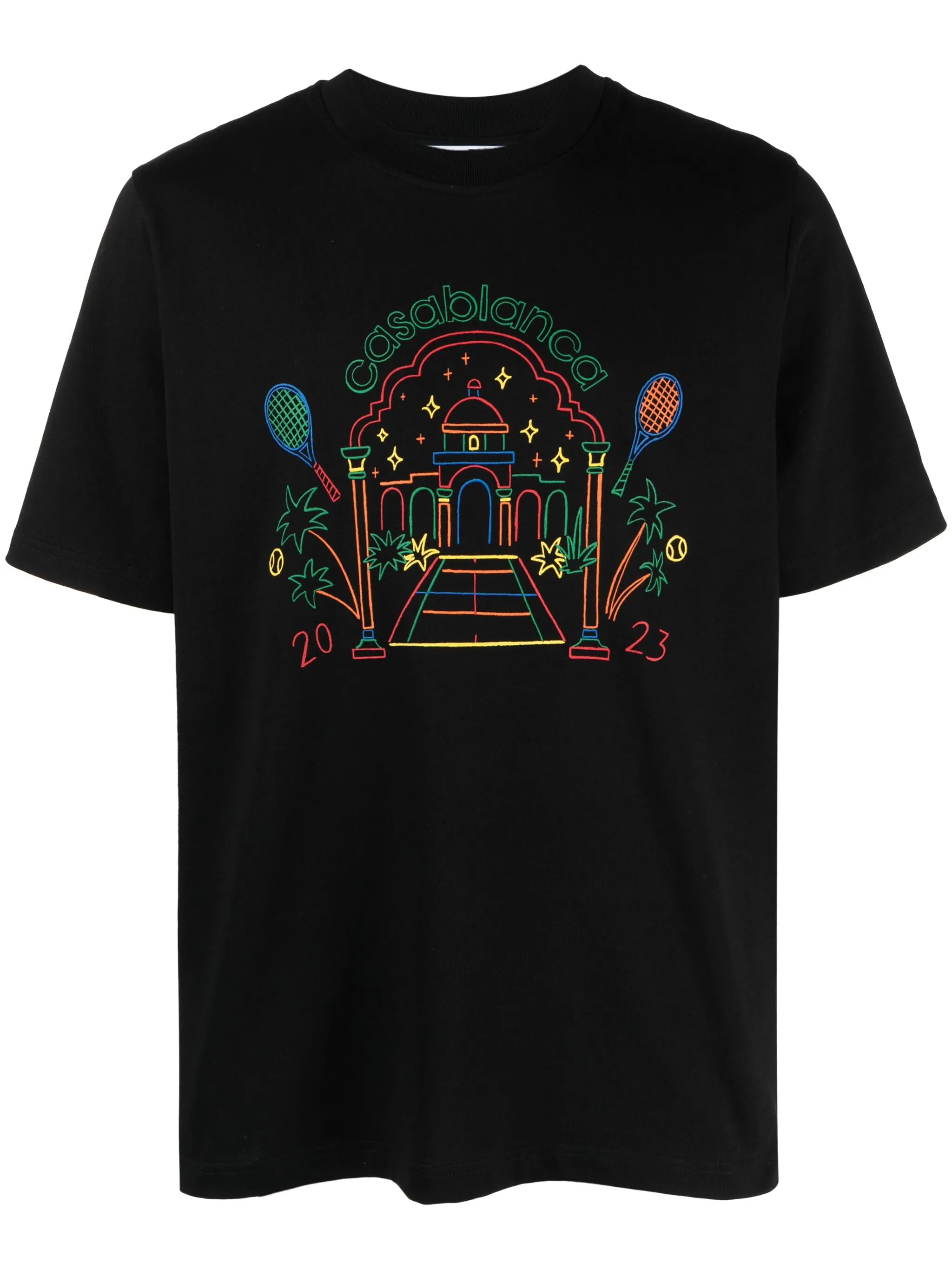 Rainbow Crayon Temple organic-cotton T-shirt