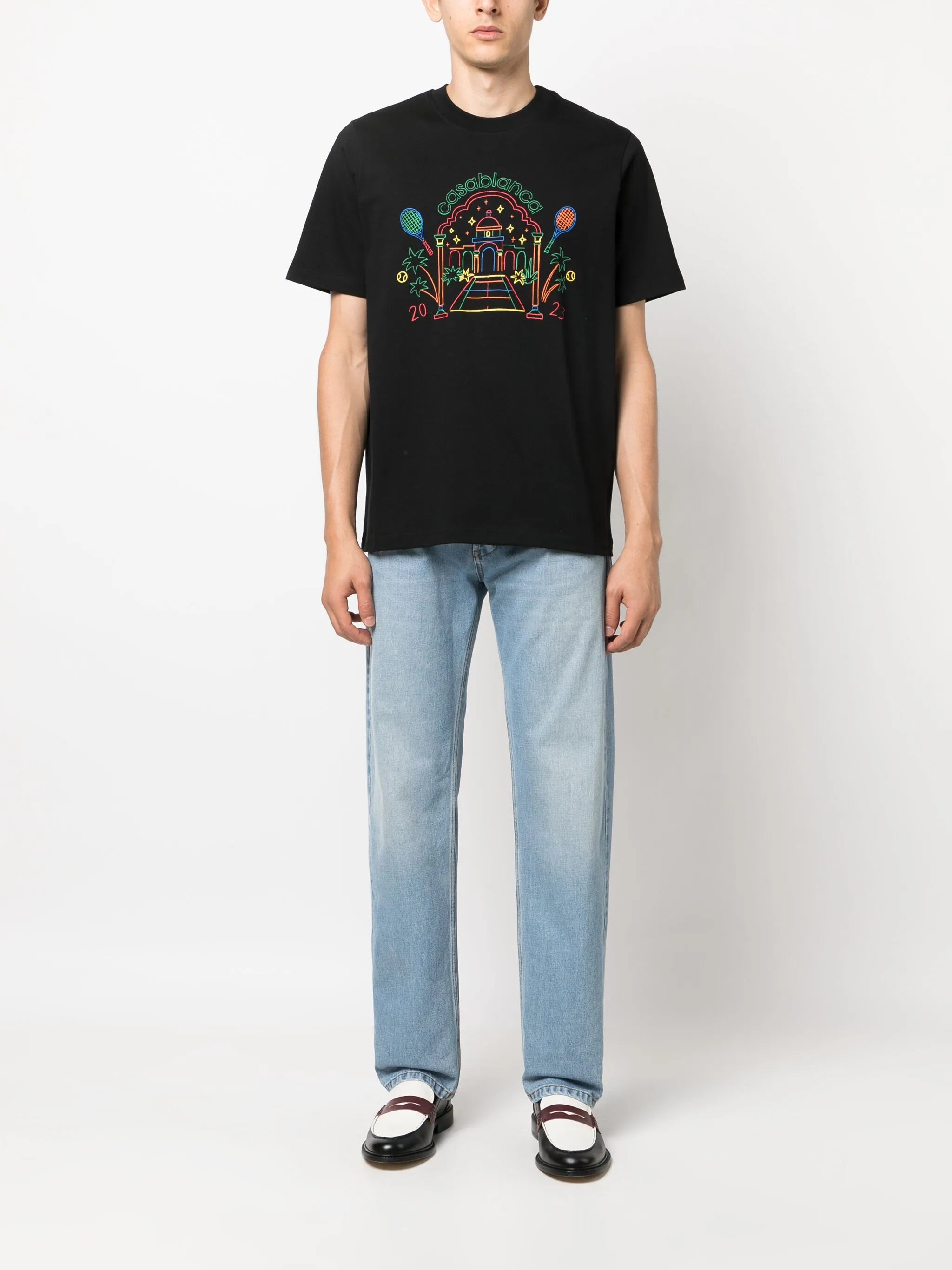Rainbow Crayon Temple organic-cotton T-shirt