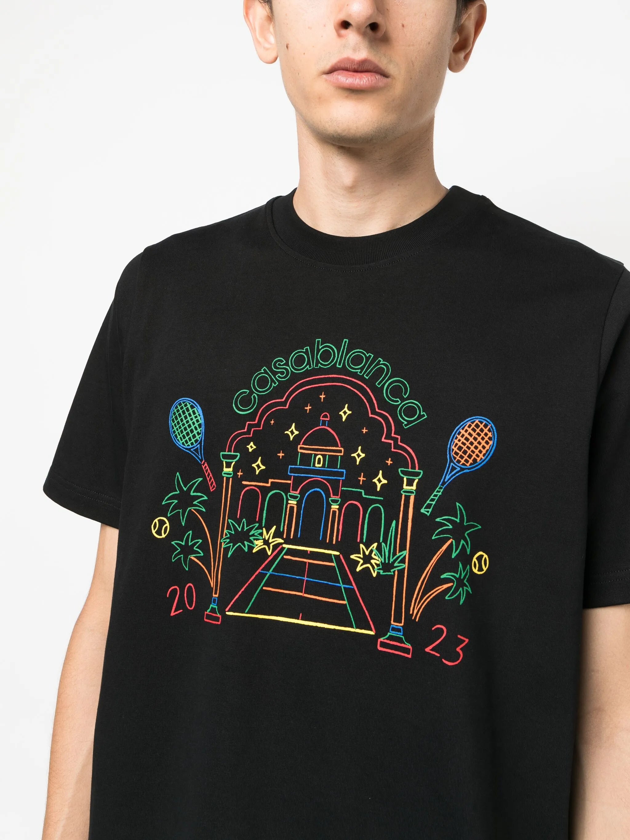 Rainbow Crayon Temple organic-cotton T-shirt