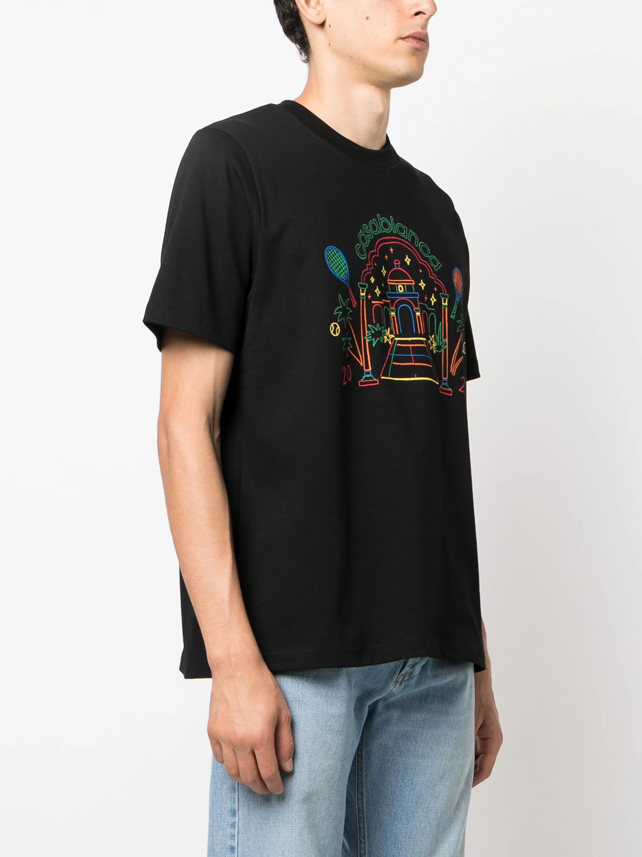Rainbow Crayon Temple organic-cotton T-shirt