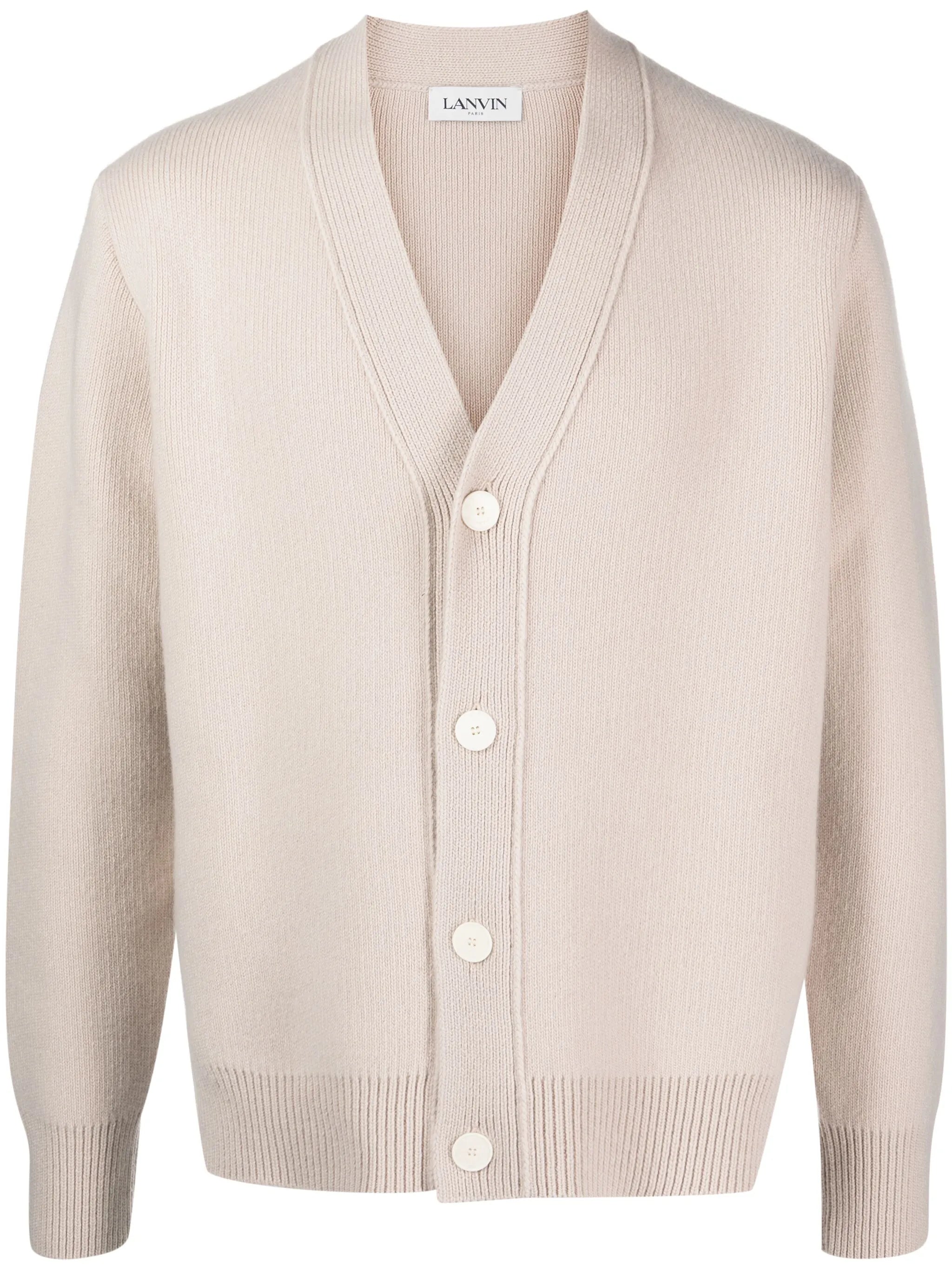 V-neck wool-cashmere cardigan