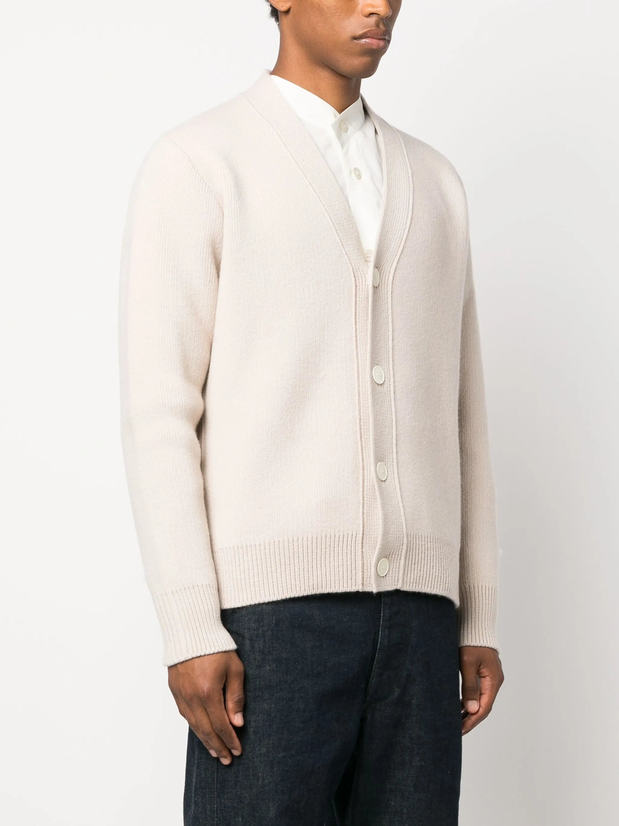 V-neck wool-cashmere cardigan