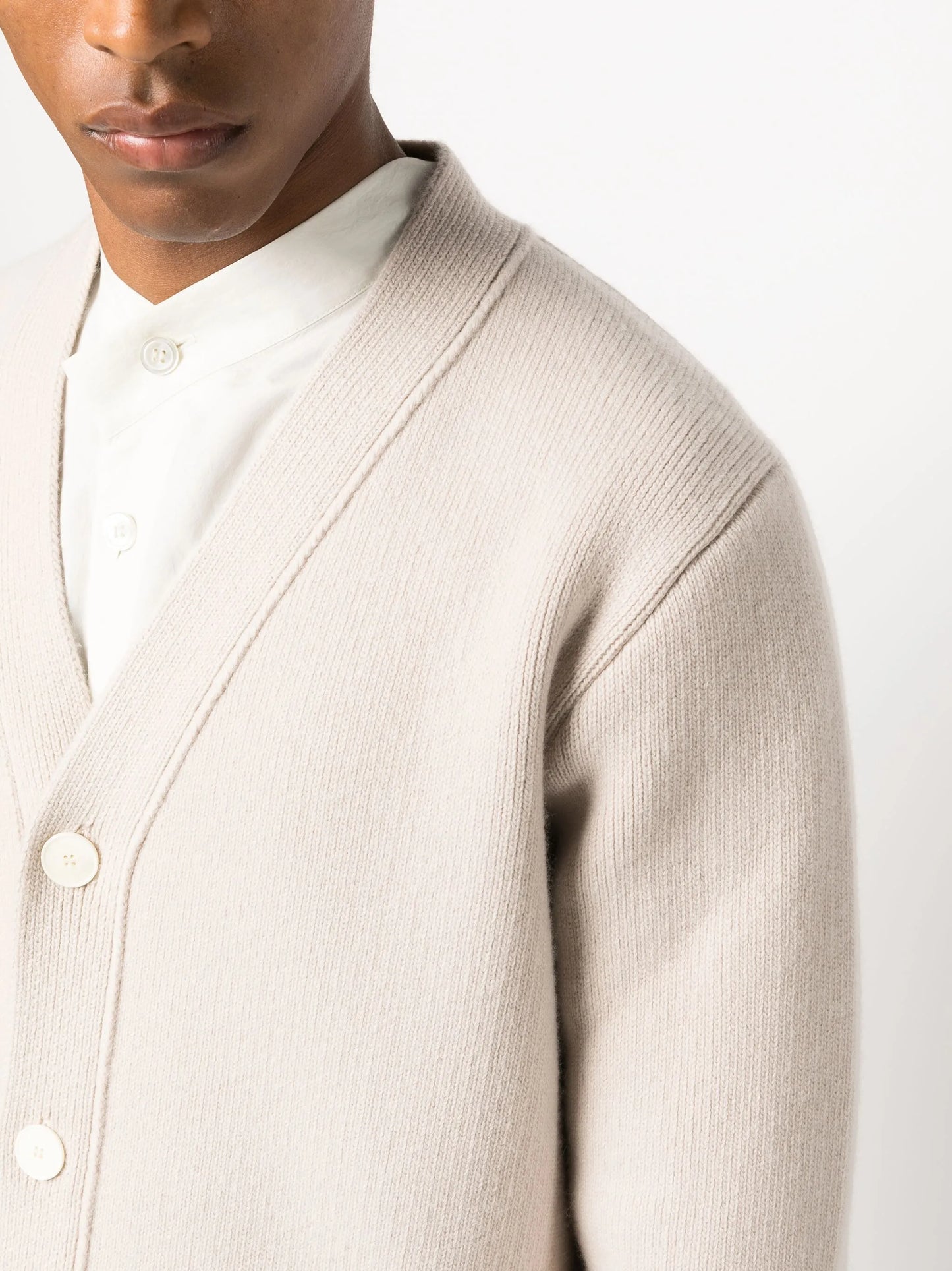 V-neck wool-cashmere cardigan