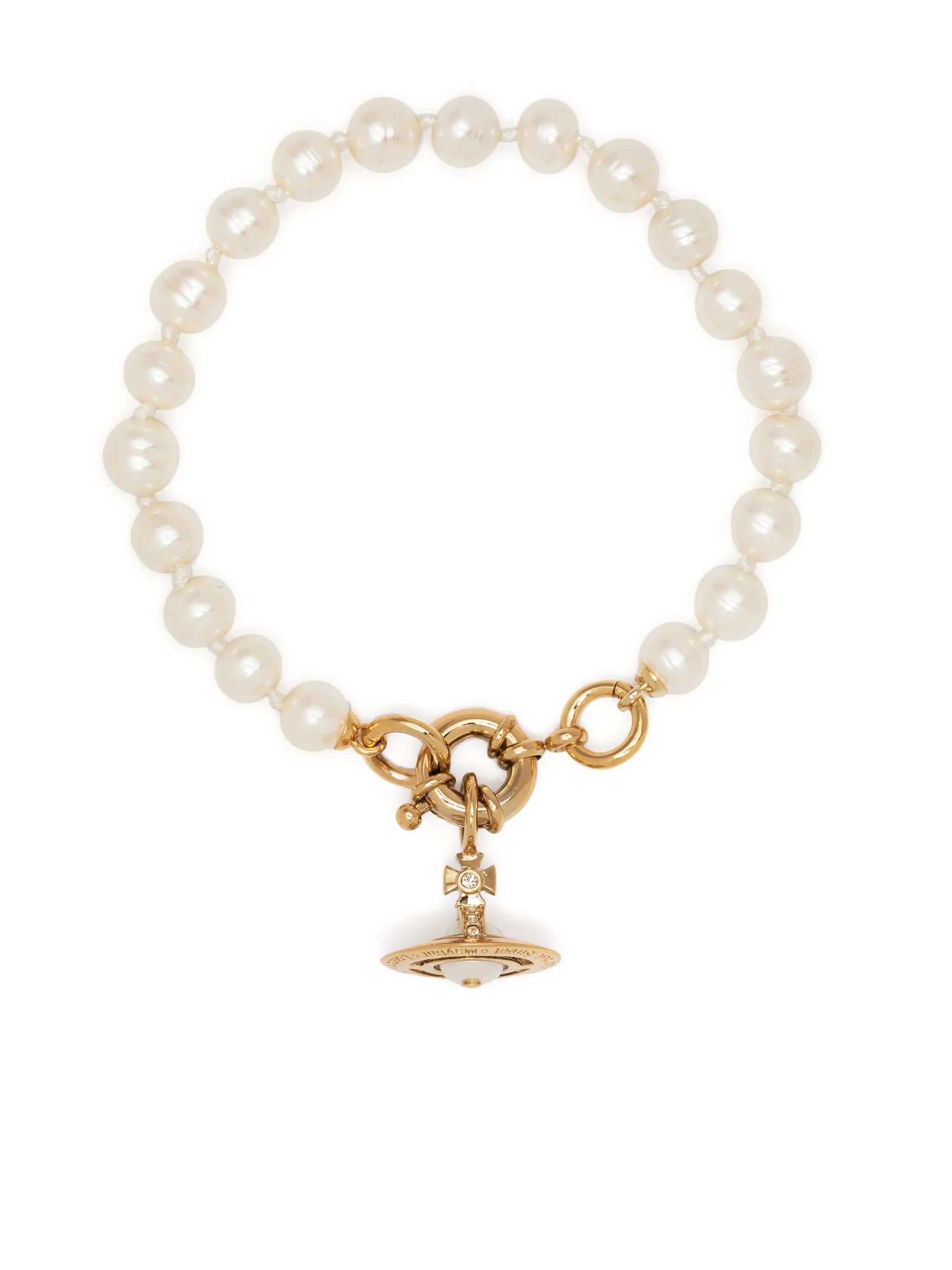 Orb pendant pearl bracelet