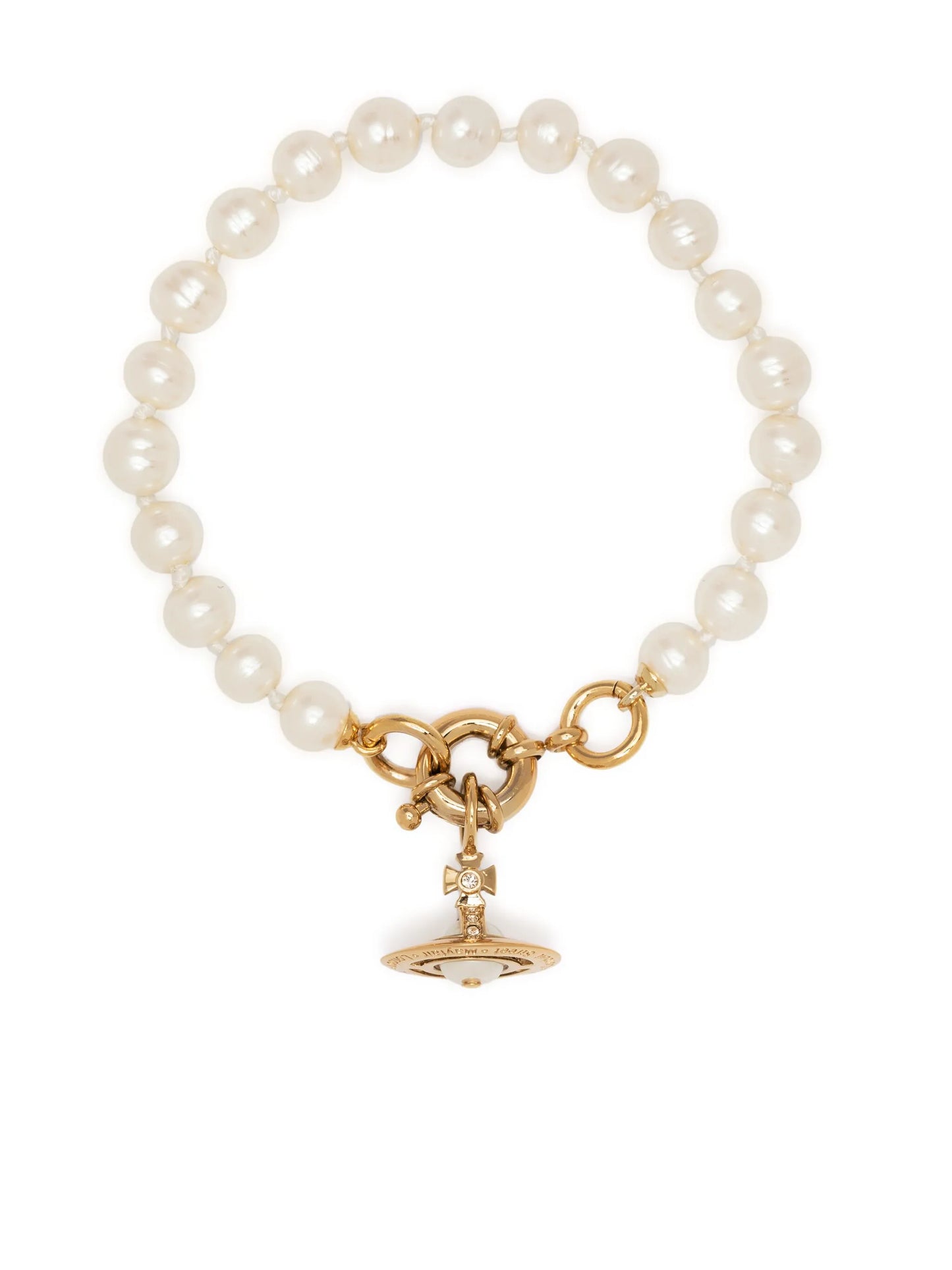 Orb pendant pearl bracelet