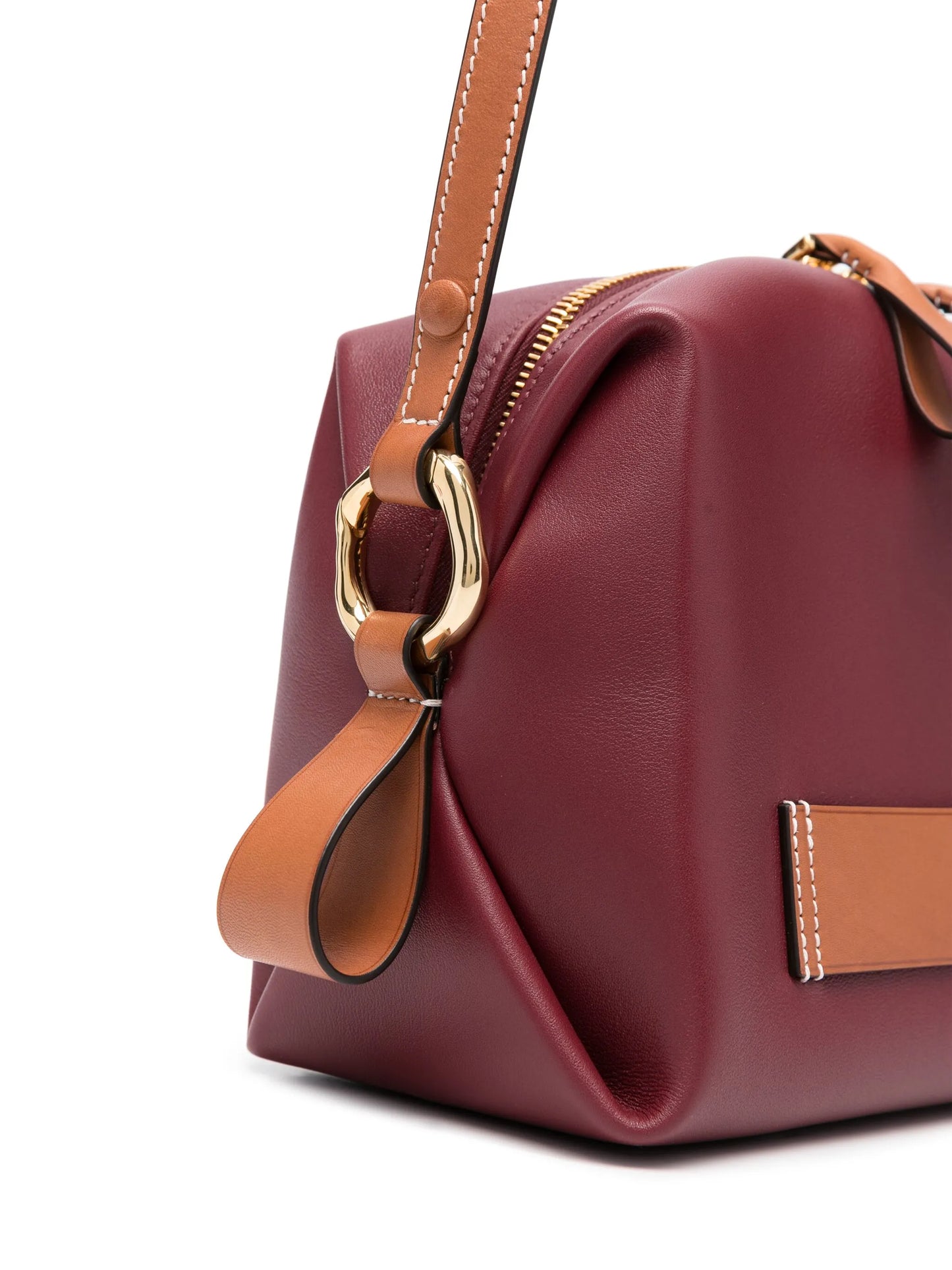logo-patch leather crossbody bag