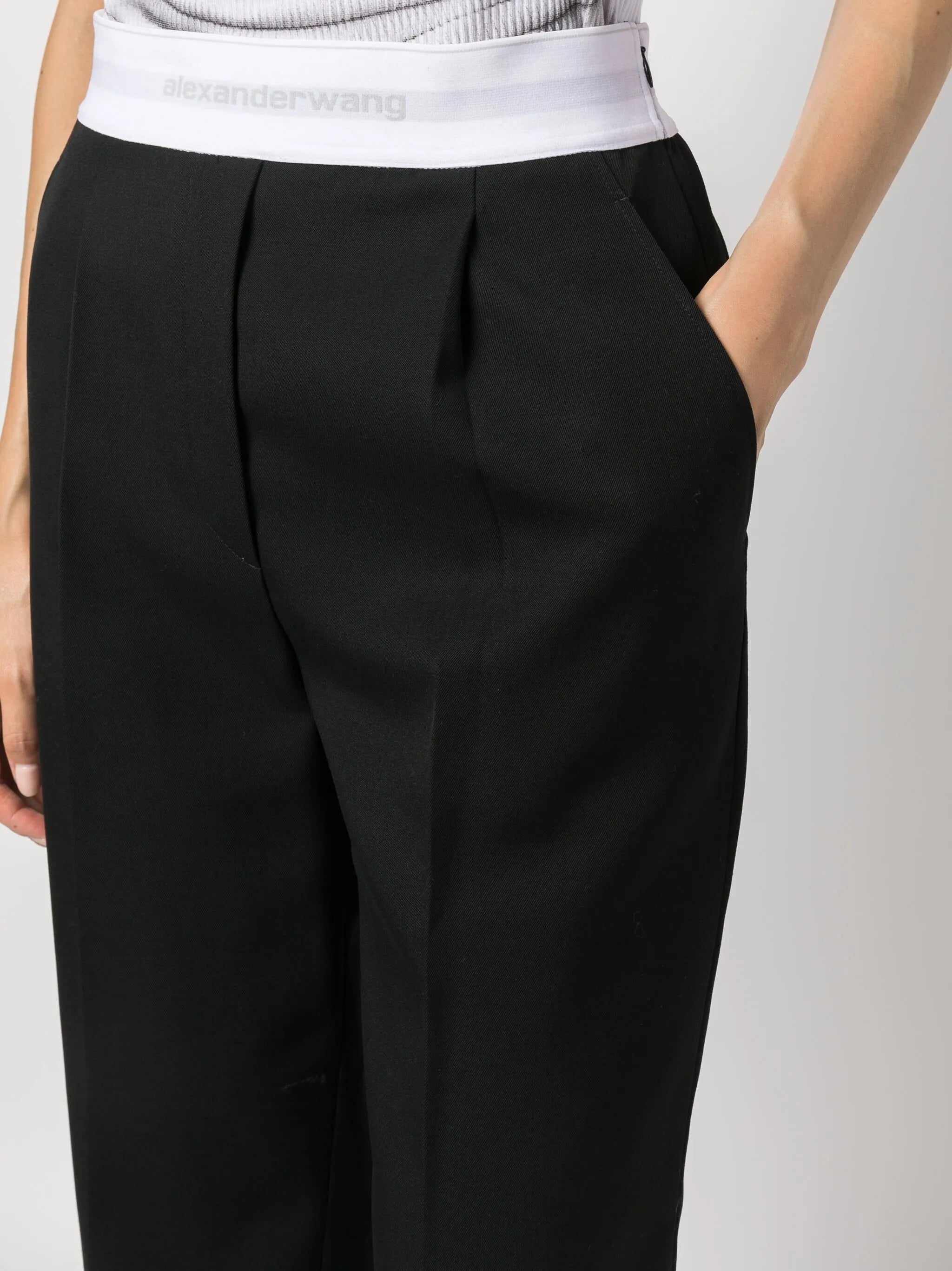 logo-waistband straight-leg trousers