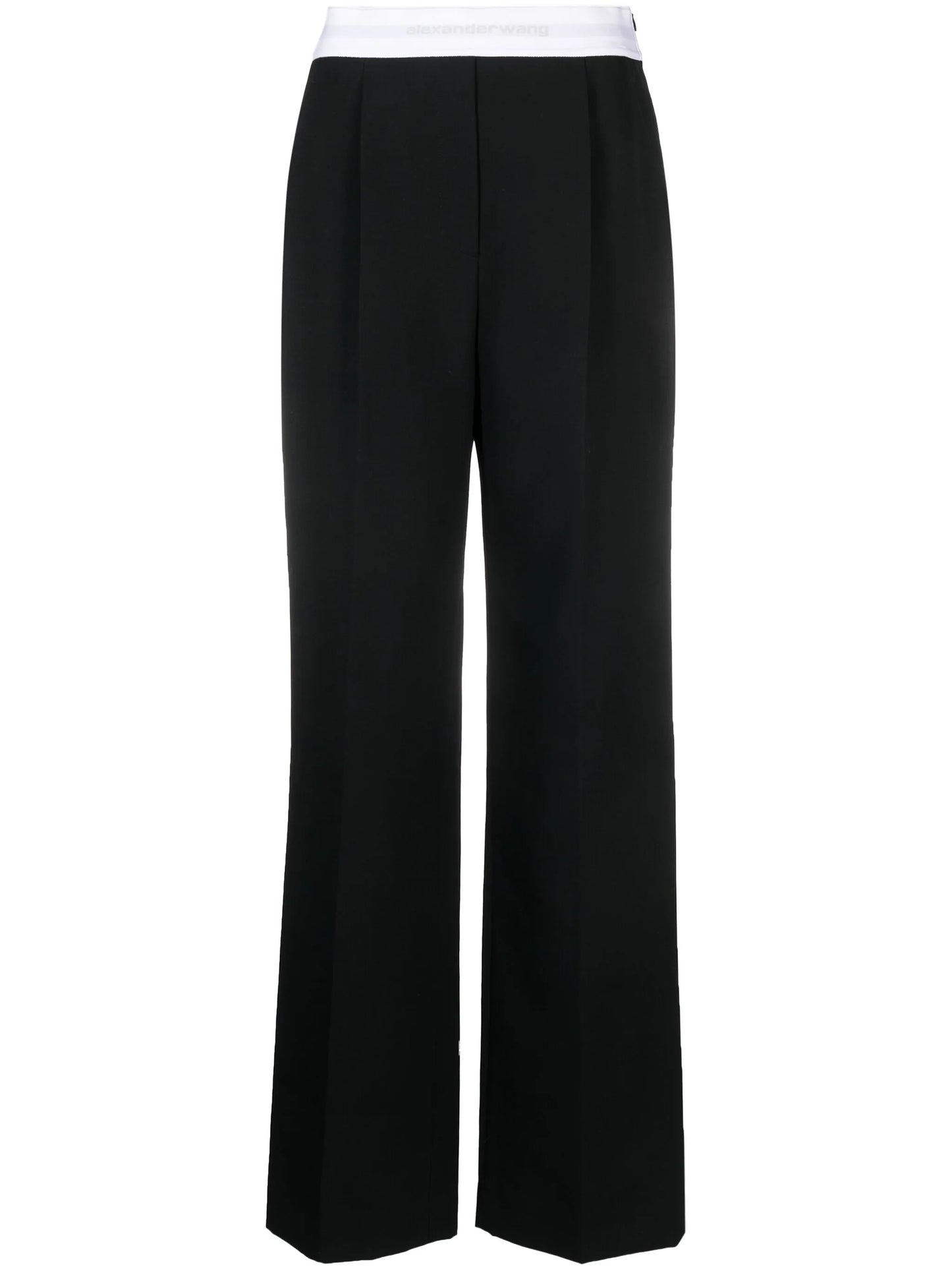 logo-waistband straight-leg trousers