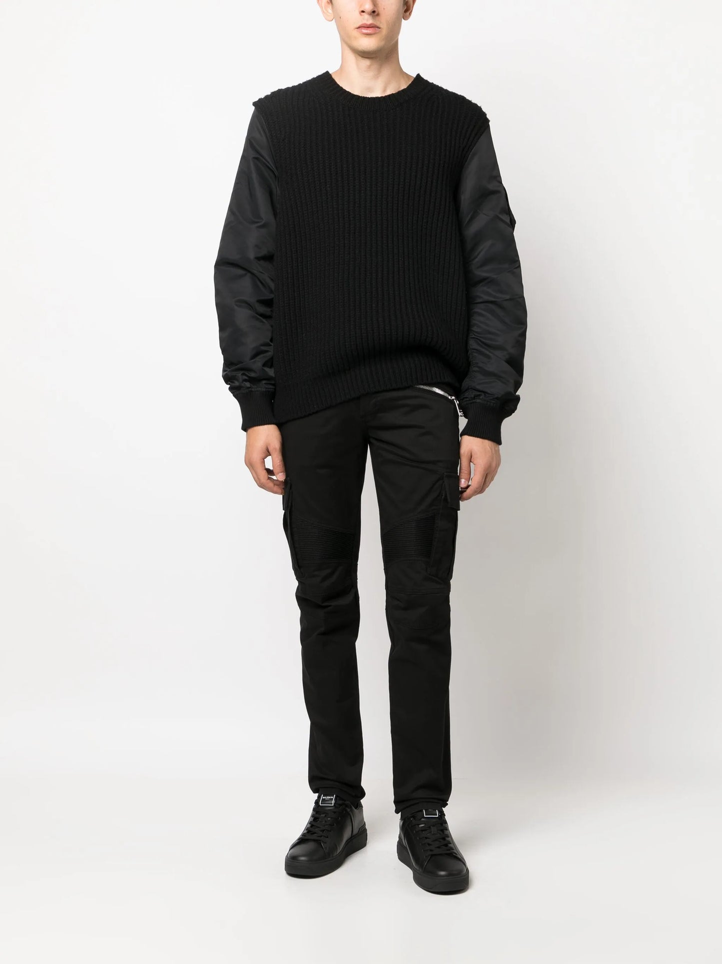zip-detail skinny-leg trousers