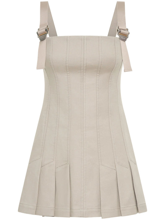 buckle-detail pleated minidress