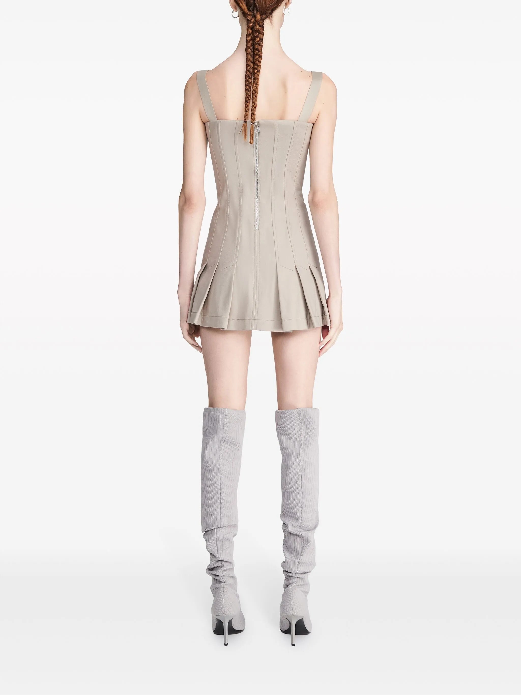 buckle-detail pleated minidress