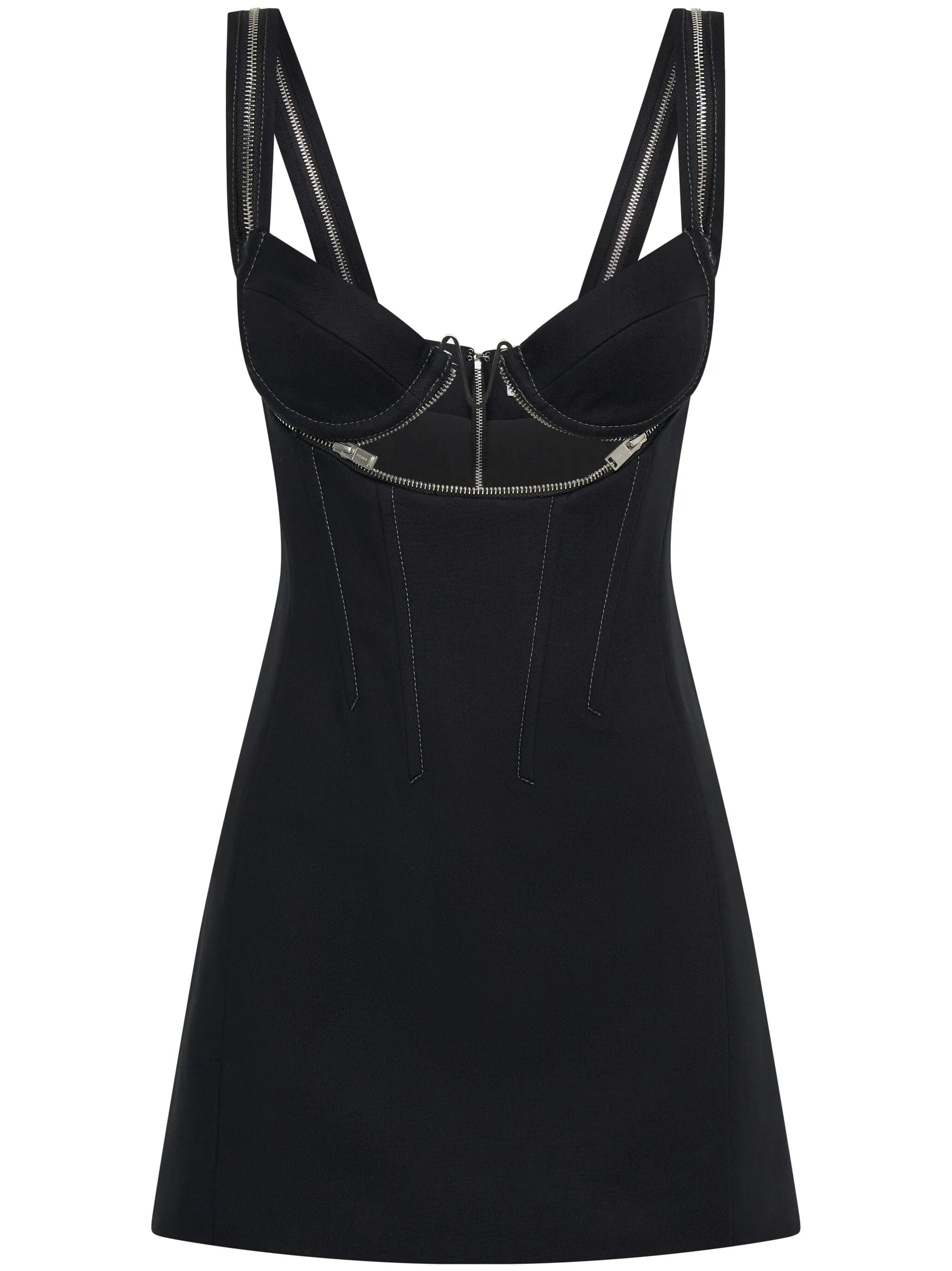 zip-detail organic-cotton minidress