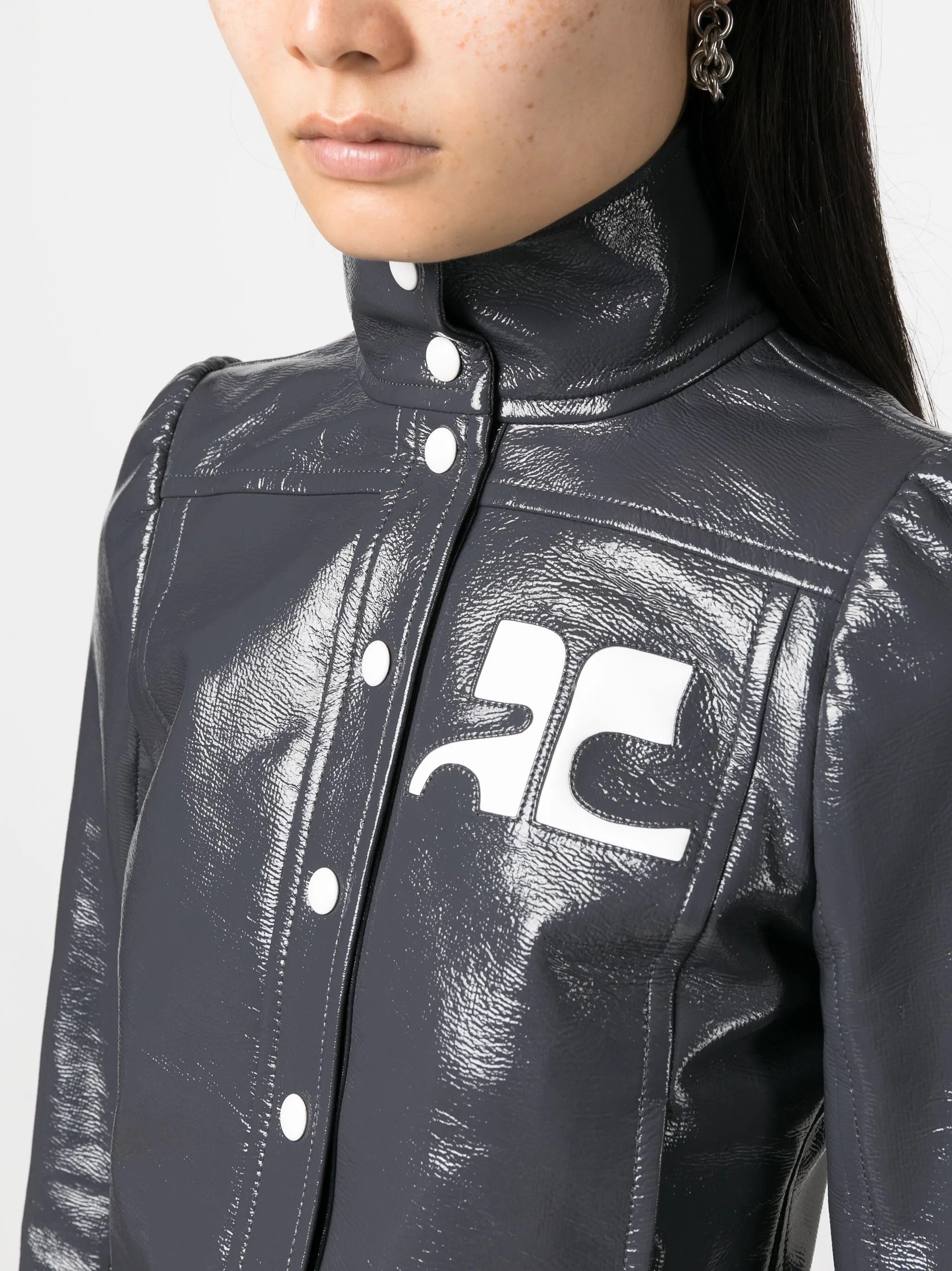 Reedition Vinyl appliqué-logo jacket