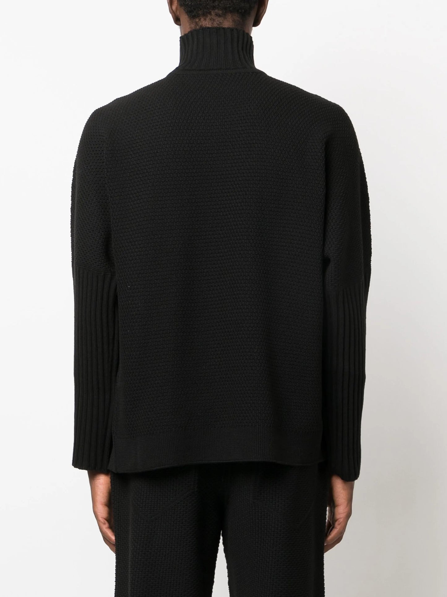 high-neck knitted jumper