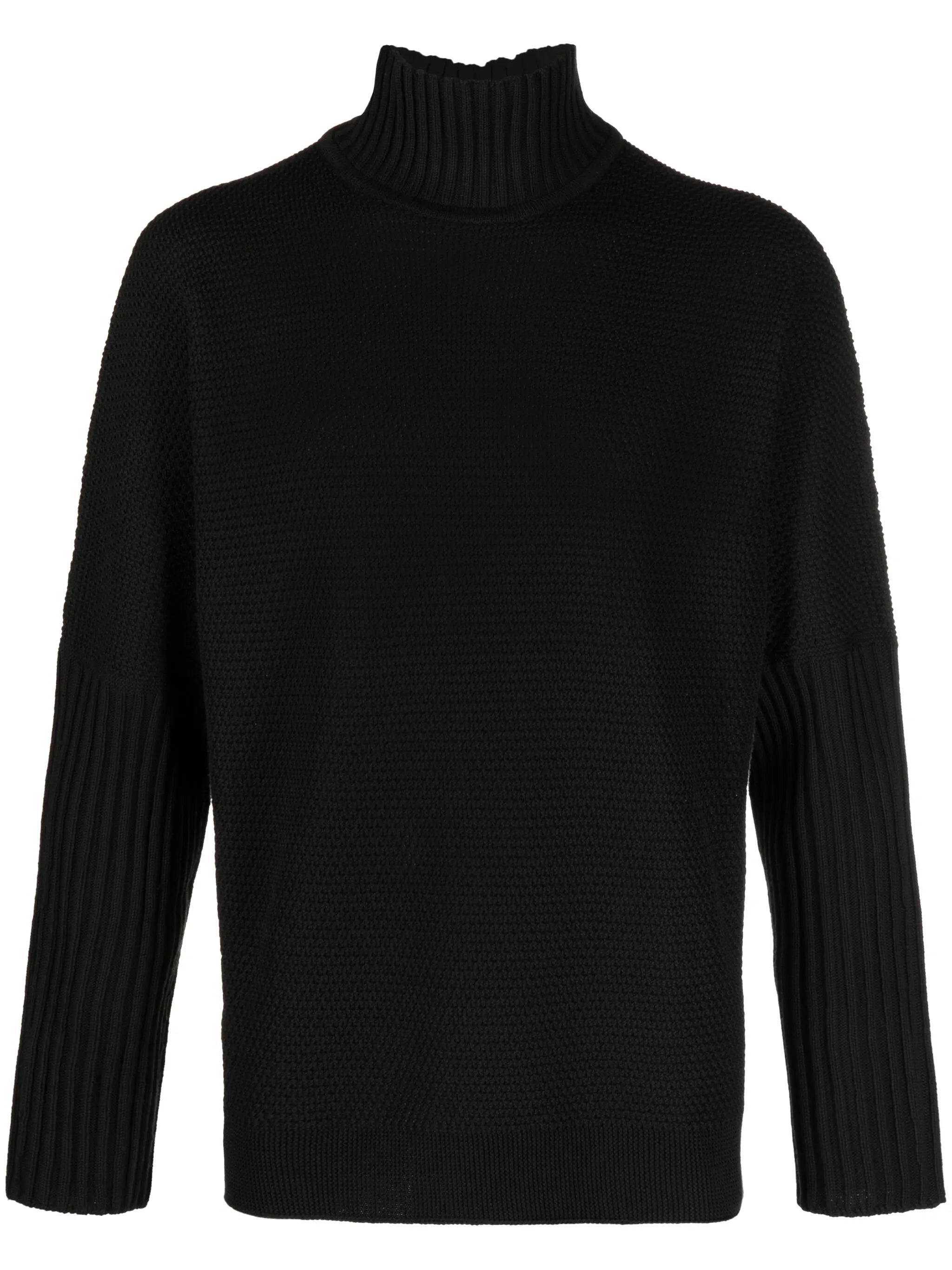 high-neck knitted jumper