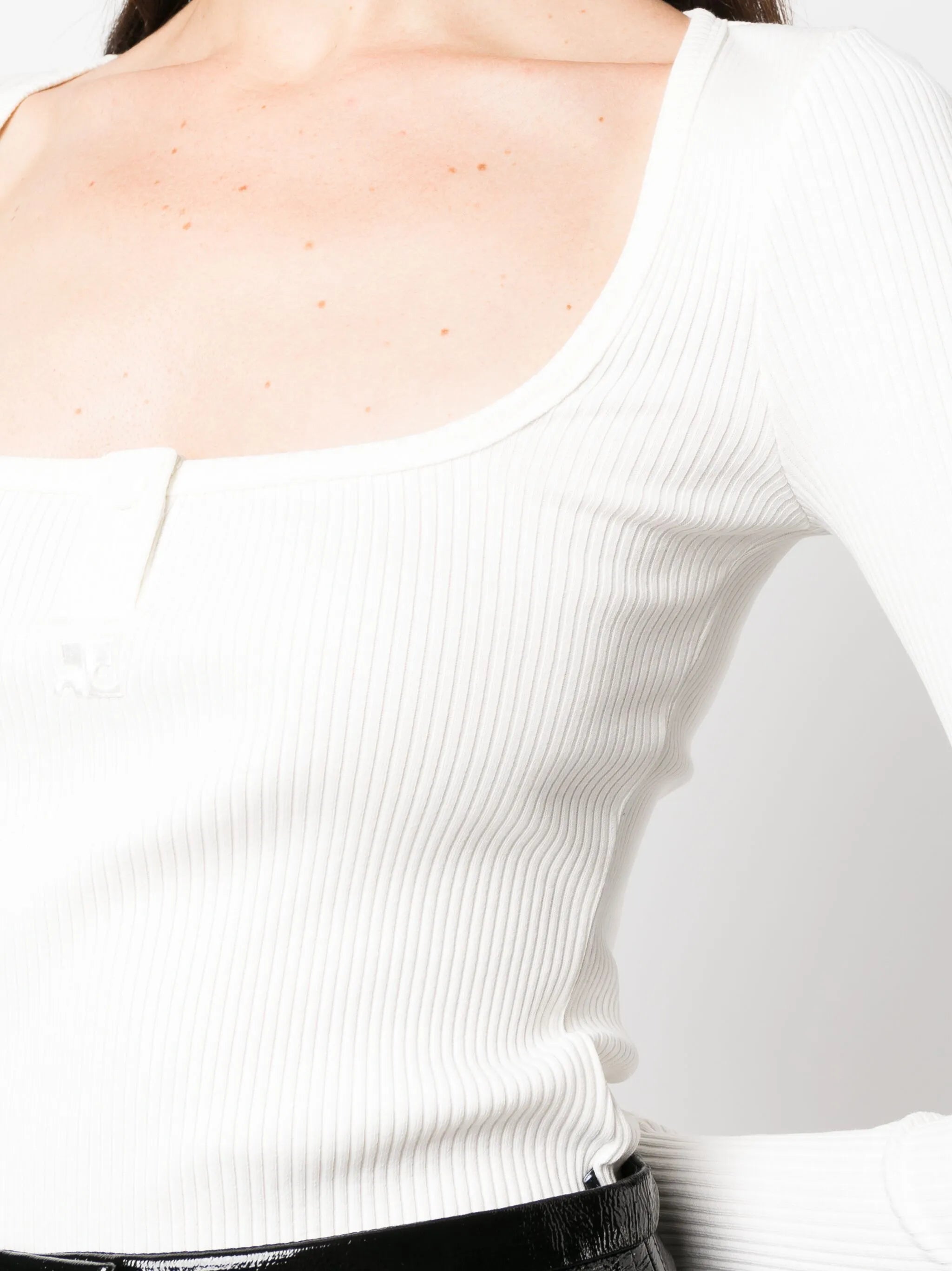 logo-patch ribbed cotton bodysuit