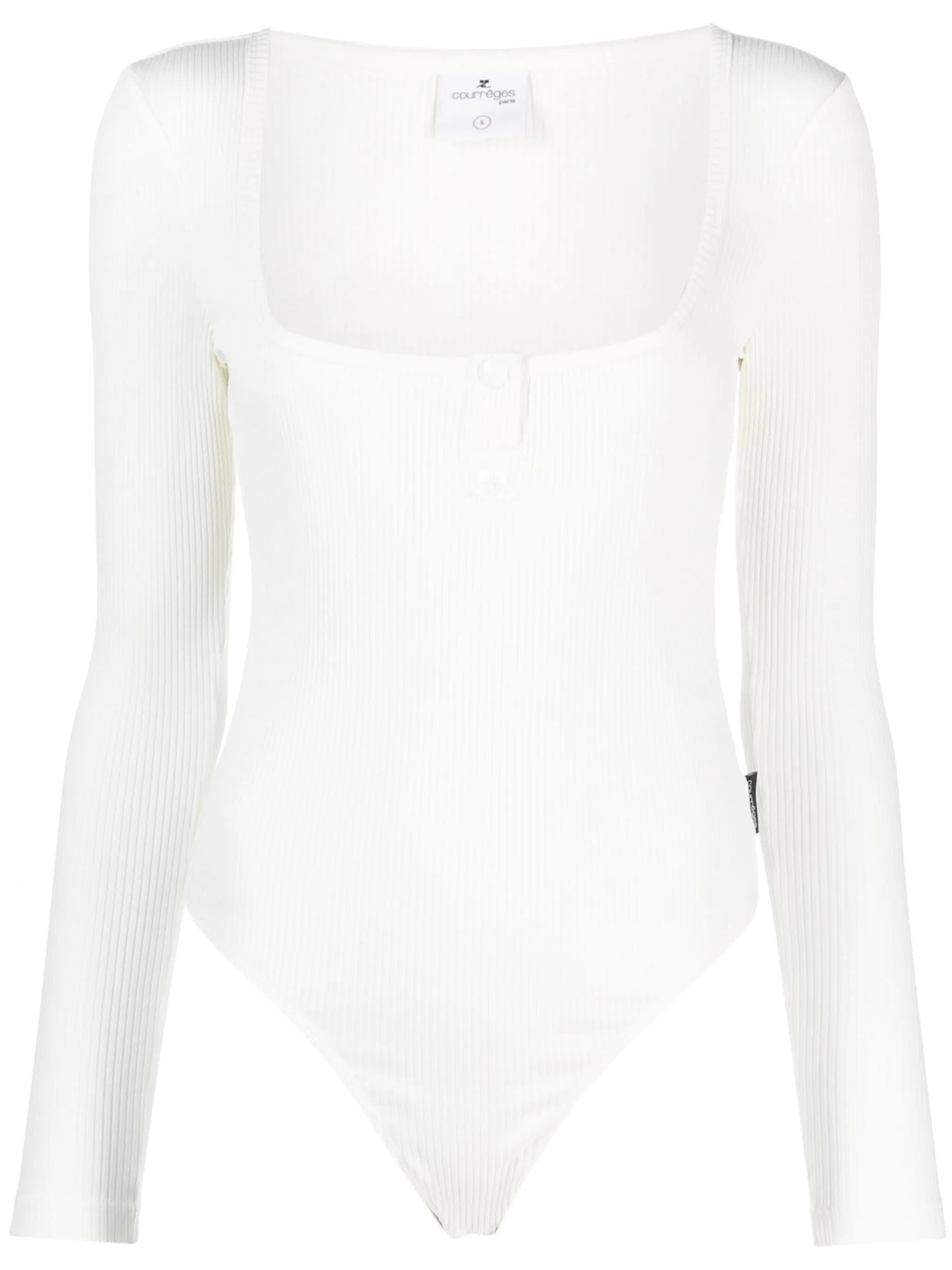logo-patch ribbed cotton bodysuit