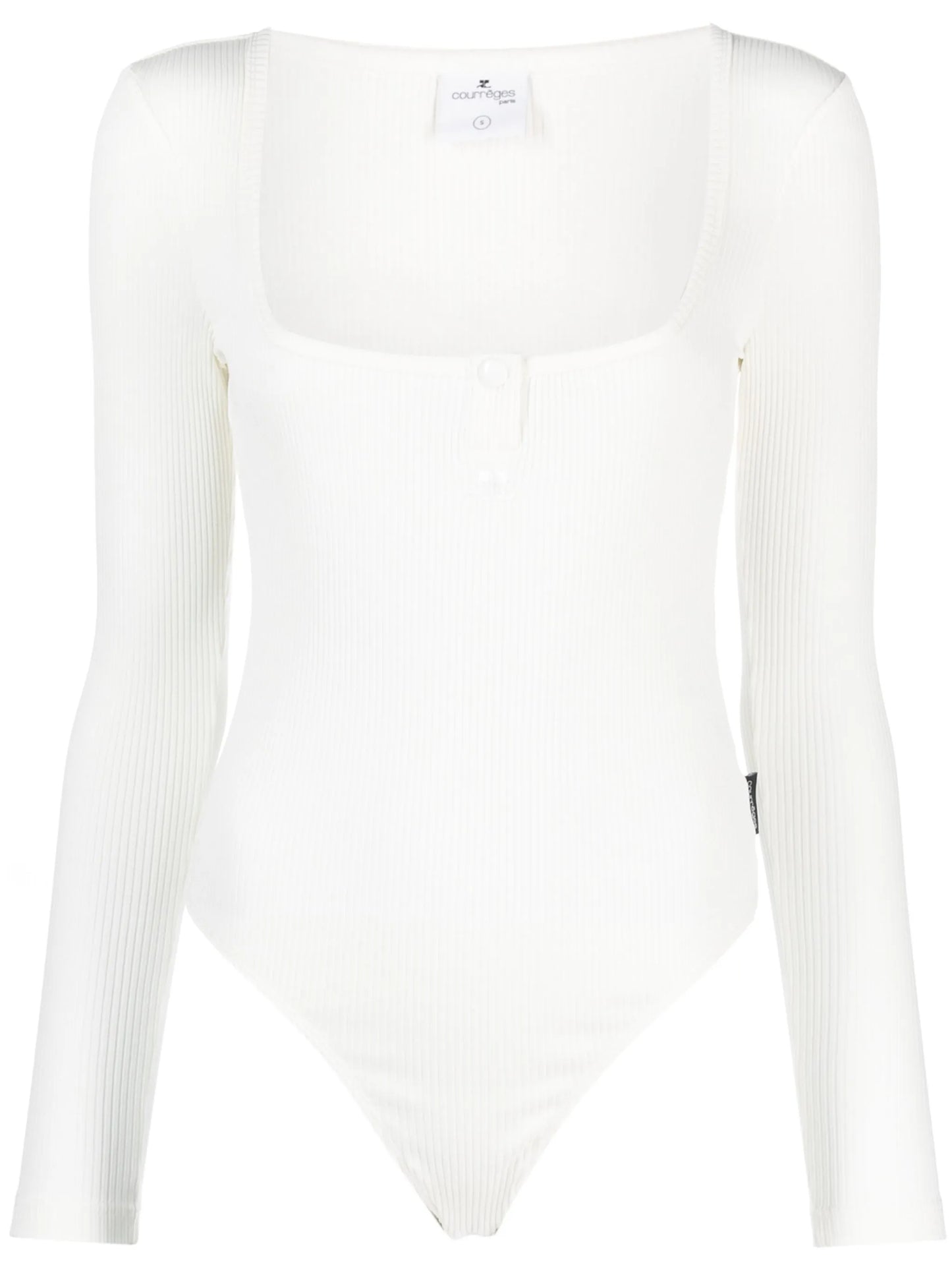 logo-patch ribbed cotton bodysuit