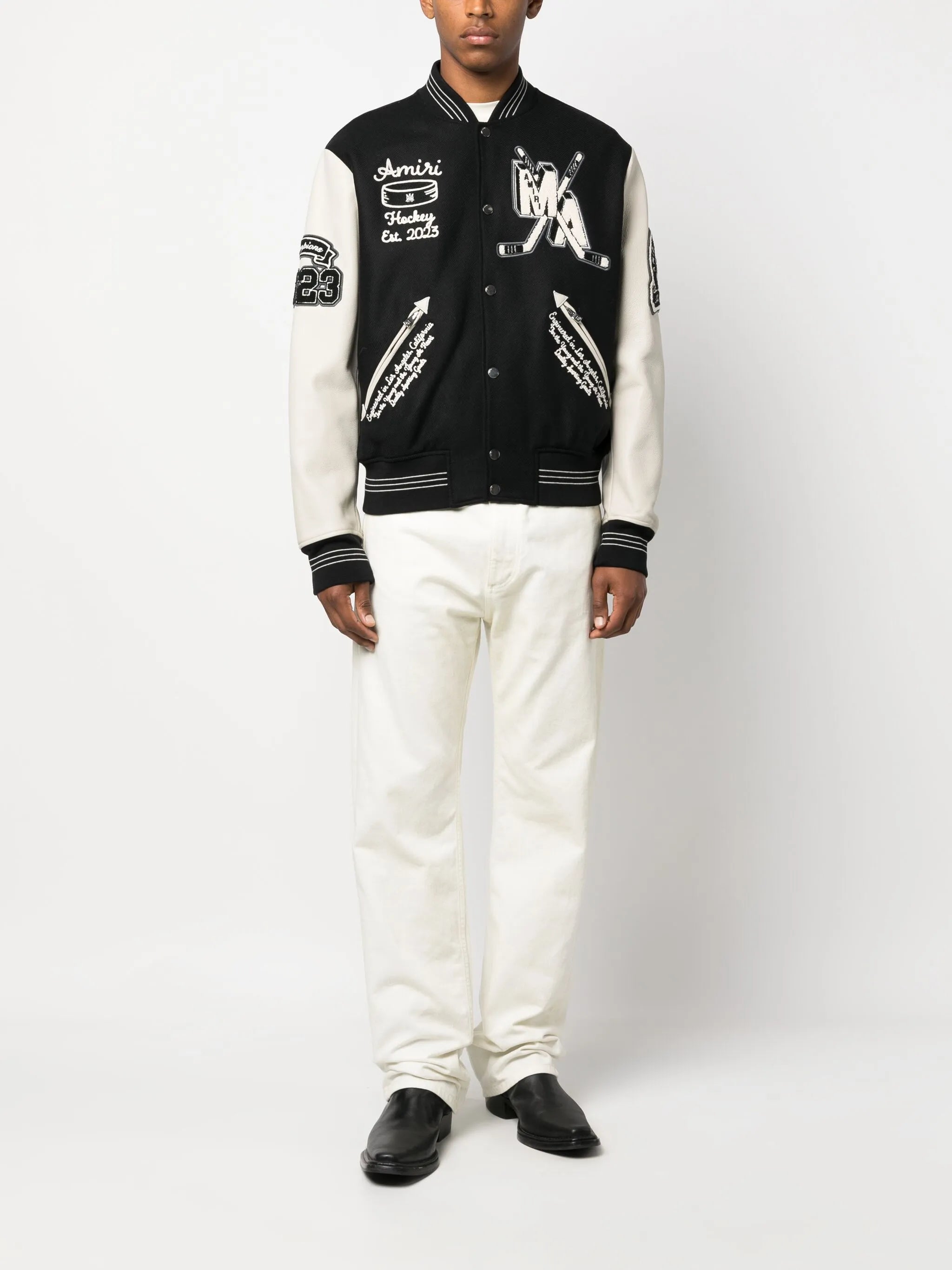logo-appliqué varsity jacket