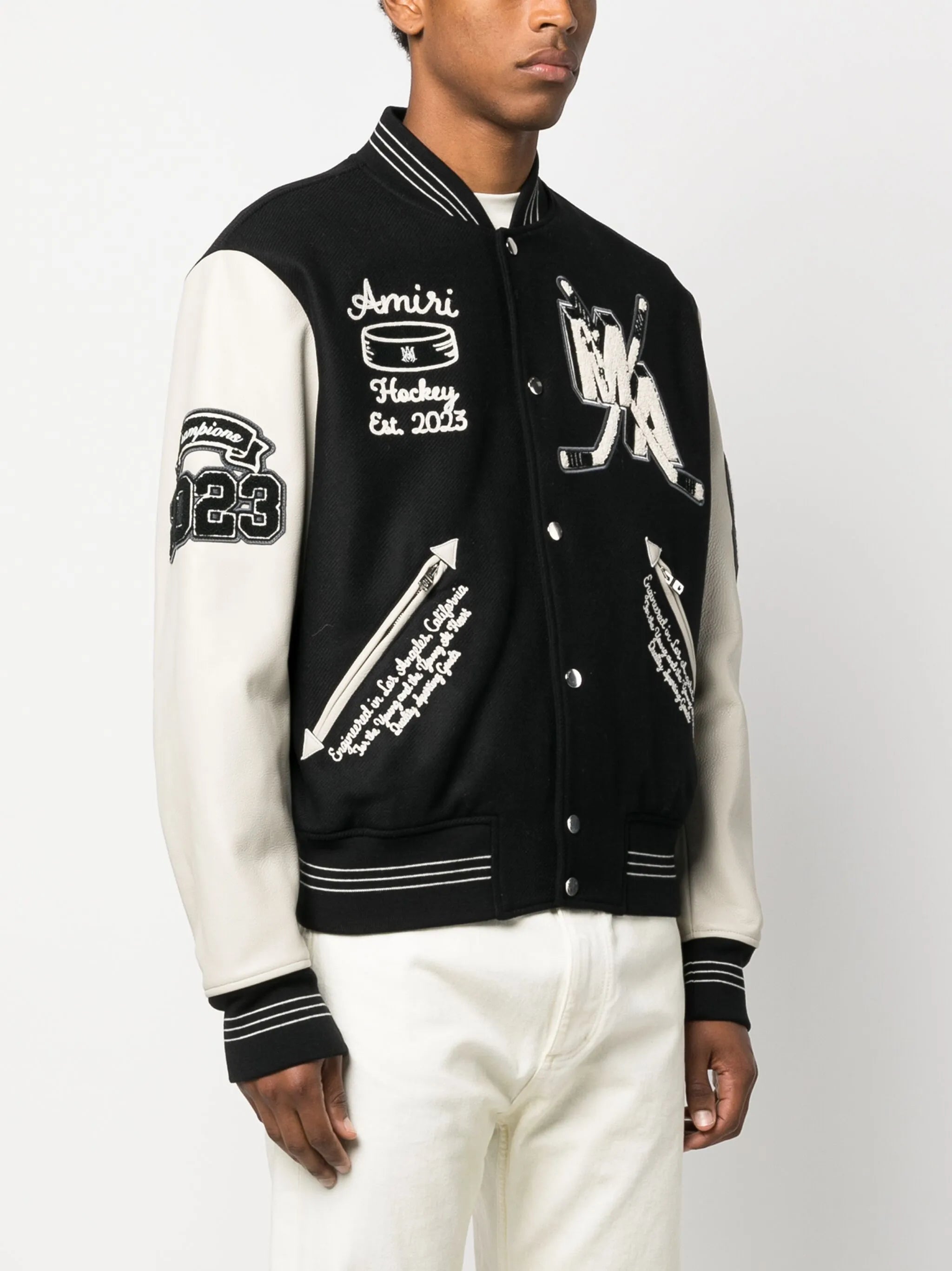 logo-appliqué varsity jacket