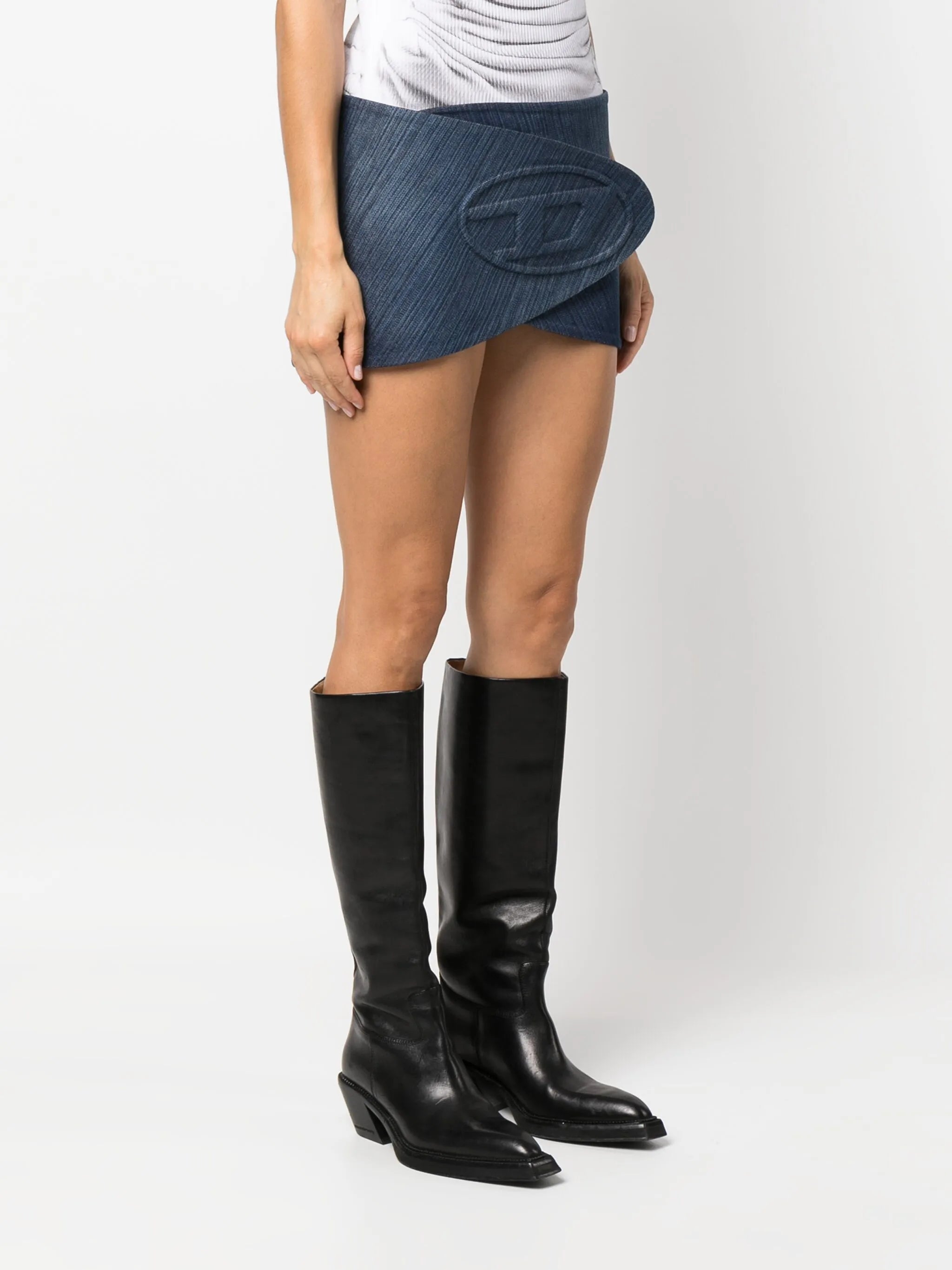 De-Lori-Fsd low-rise denim miniskirt