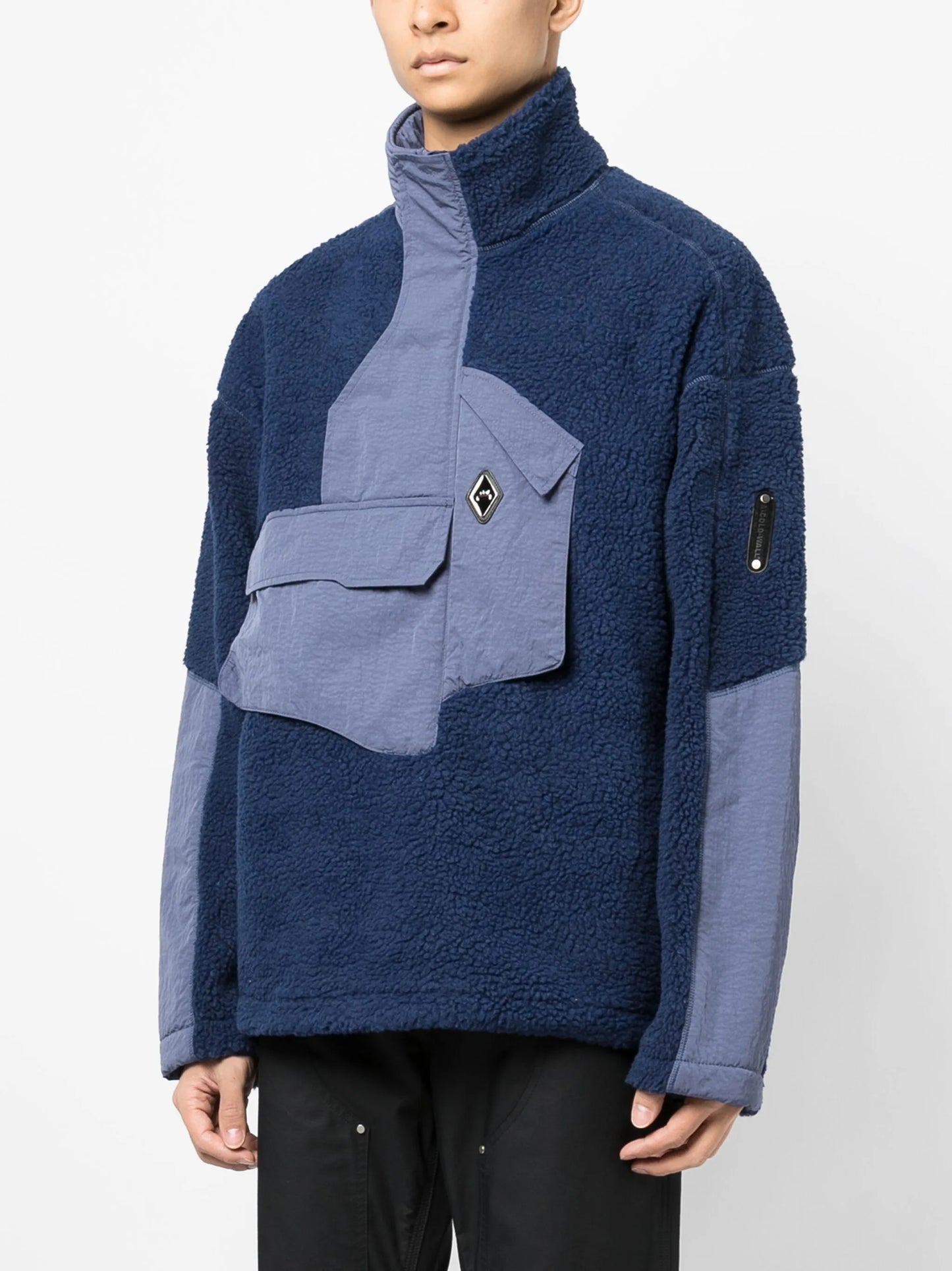 Bonded Axis panelled fleece jacket